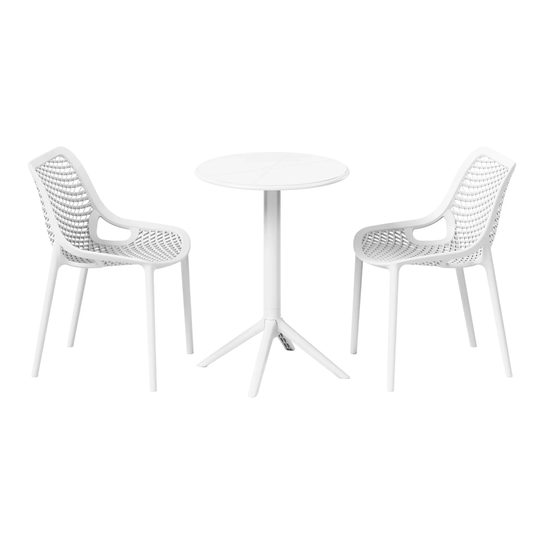 Sunshine 3-Piece Outdoor Resin Patio Bistro Set with Stackable Patio Dining Side Chairs