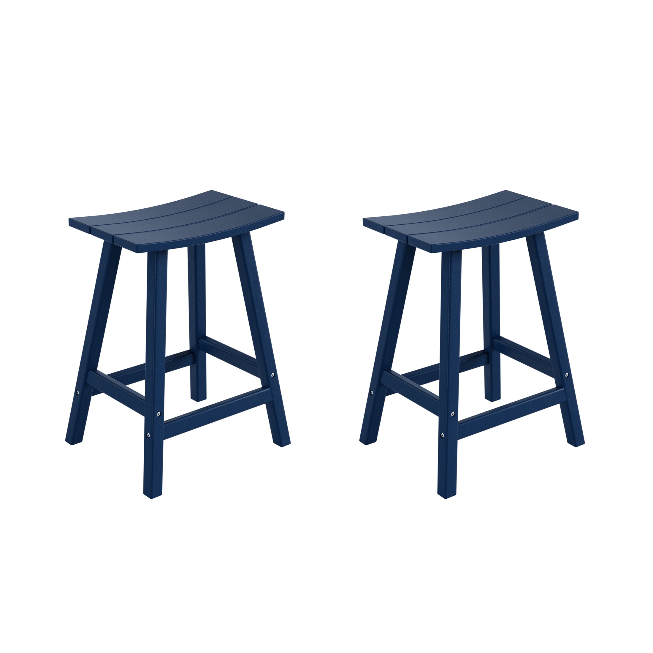 Paradise 24" HDPE Outdoor Patio Counter Height Bar Stools (Set of 2)