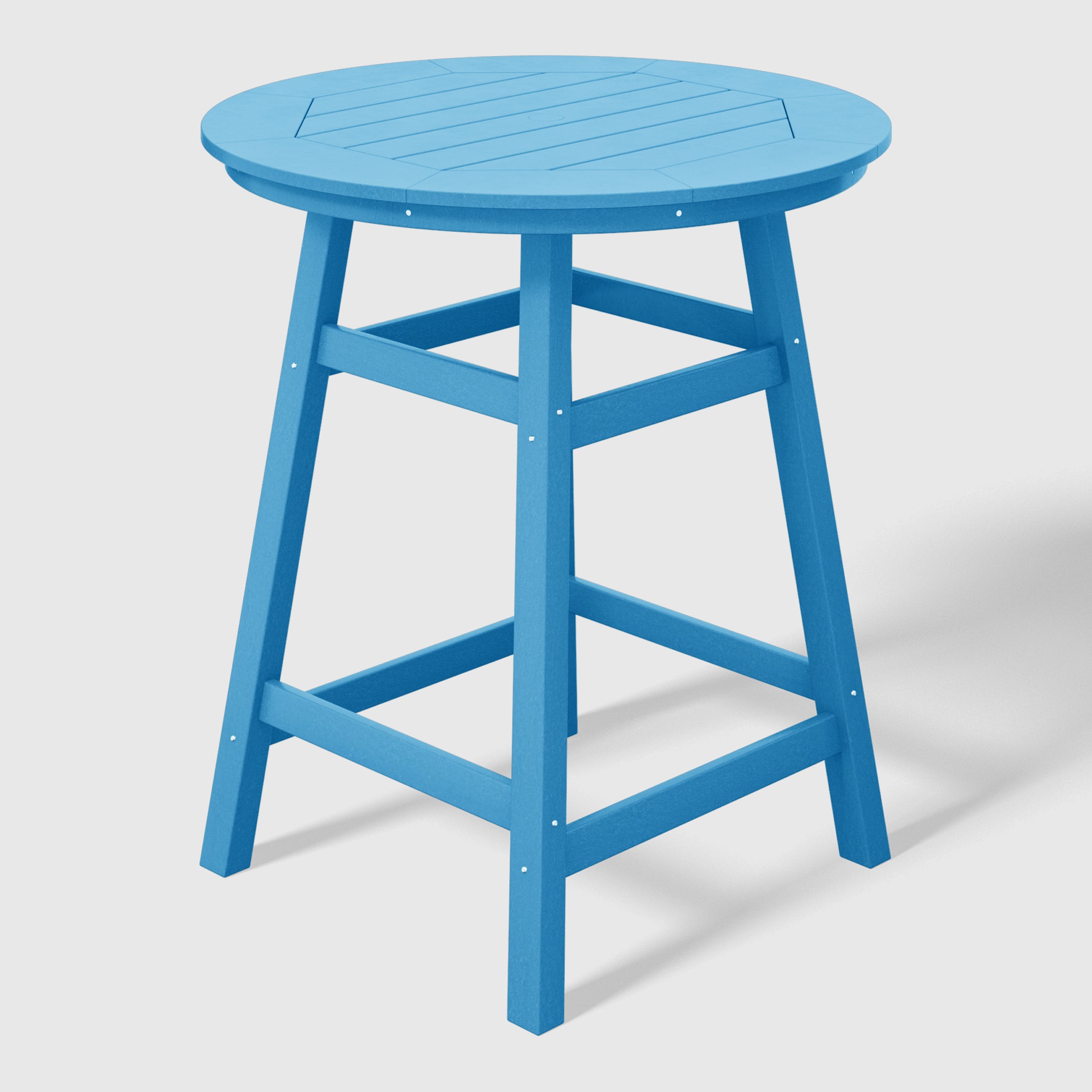 Paradise 5-Piece HDPE Outdoor Patio Dining Bar Bistro Table Set with Counter High Round Bar Stools