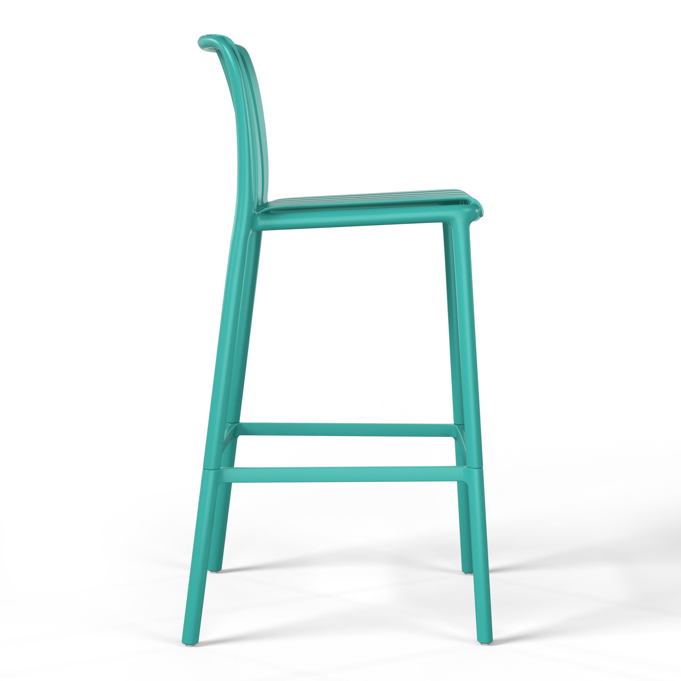 Sunshine 29.5" Outdoor Modern Polypropylene Plastic Patio Bar Height Stools (Set of 2)