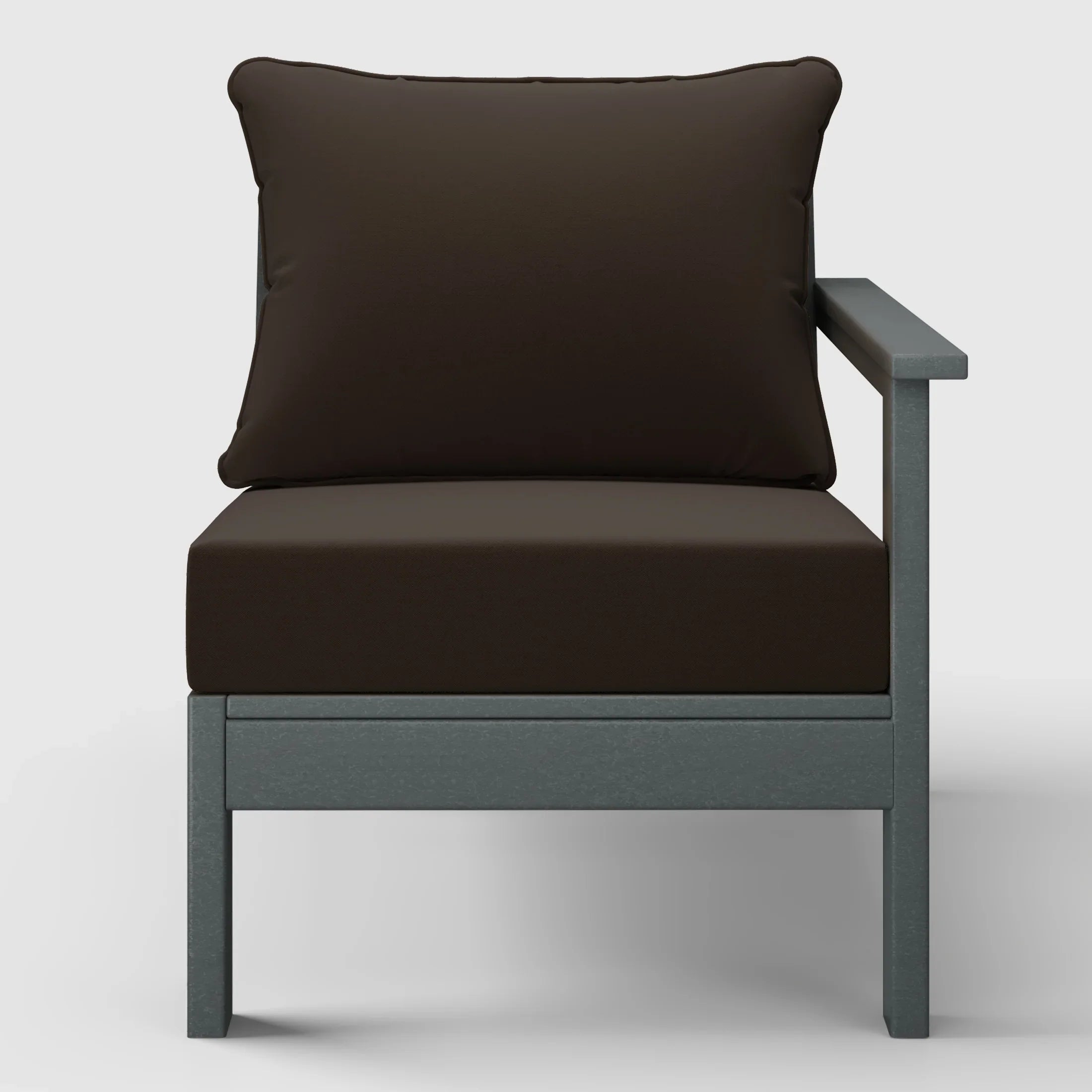 Portsmouth Outdoor Patio HDPE Right Arm Sectional Corner Club Chair with Patio Cushions