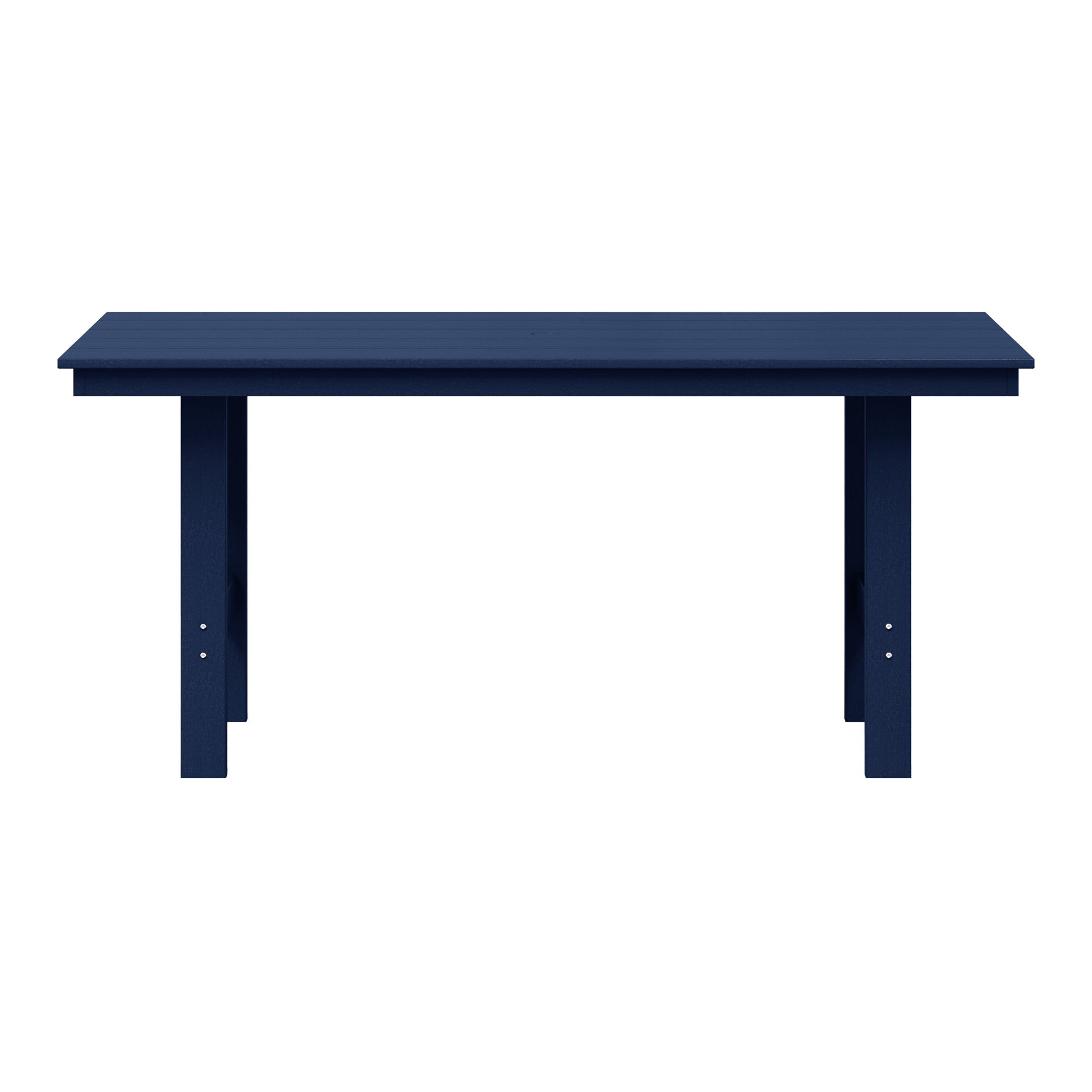Palms Outdoor Modern HDPE 66" Wide Rectangle Patio Dining Table for 6