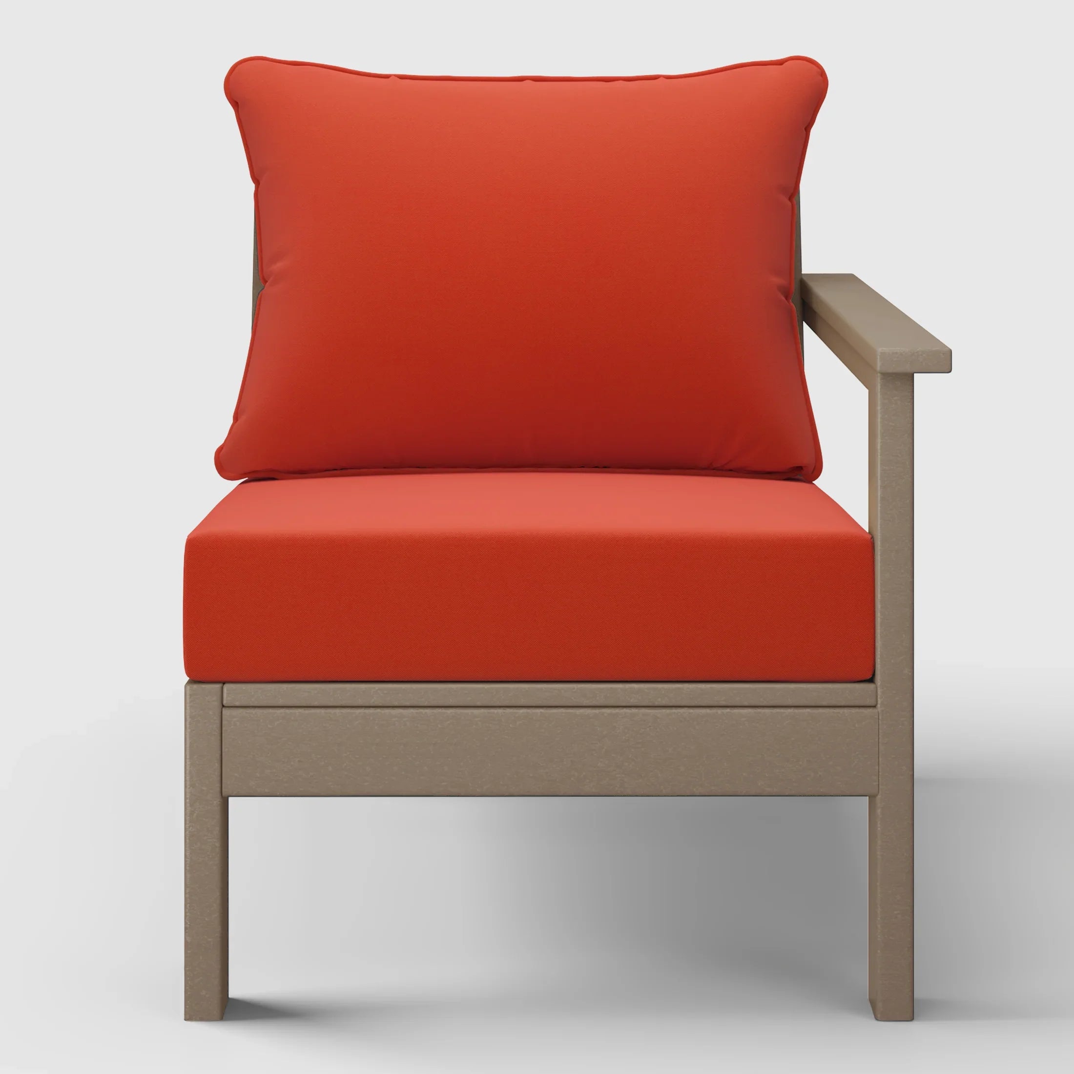Portsmouth Outdoor Patio HDPE Right Arm Sectional Corner Club Chair with Patio Cushions
