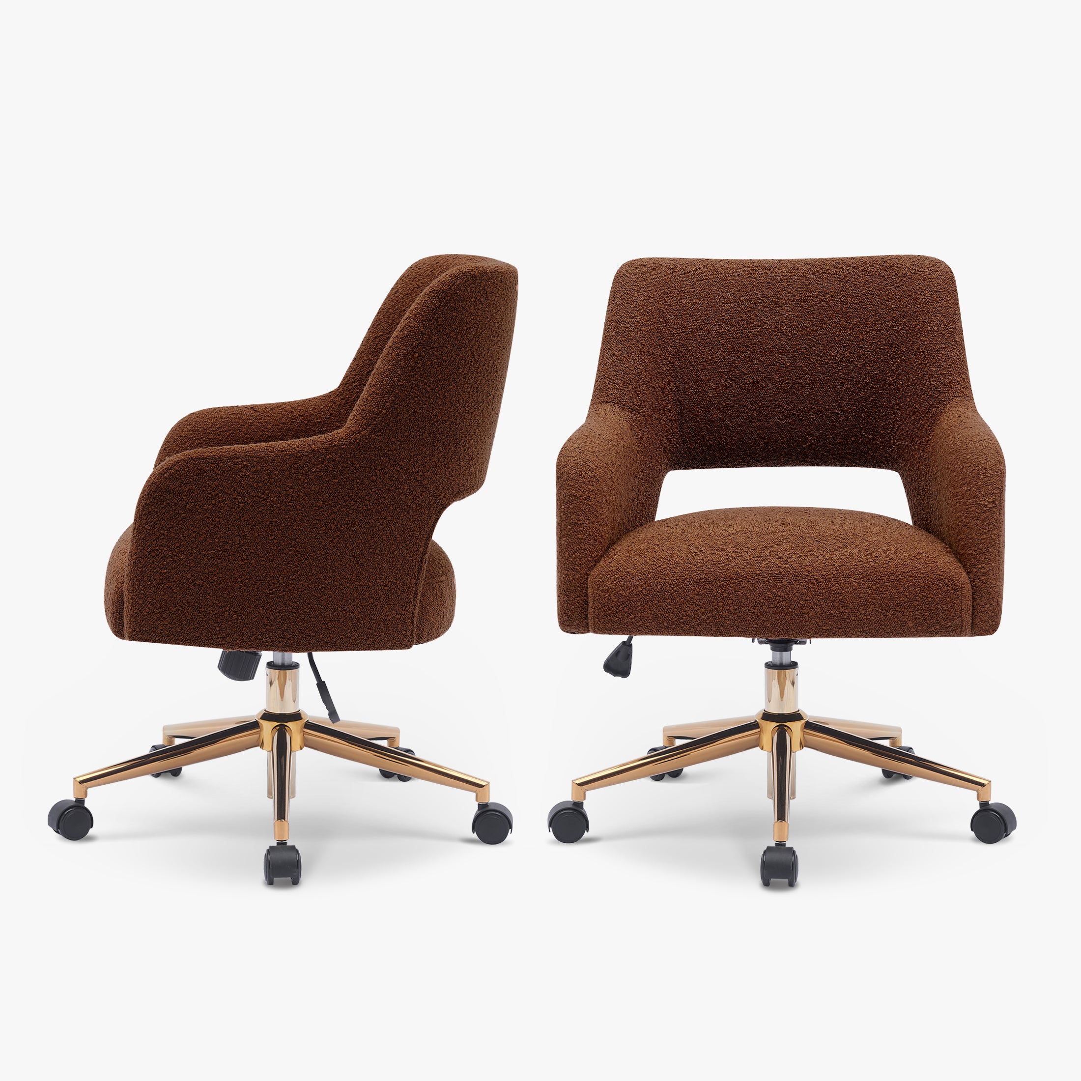 Amélie Mid-Century Modern Swivel Office Vanity Chair with Wheels