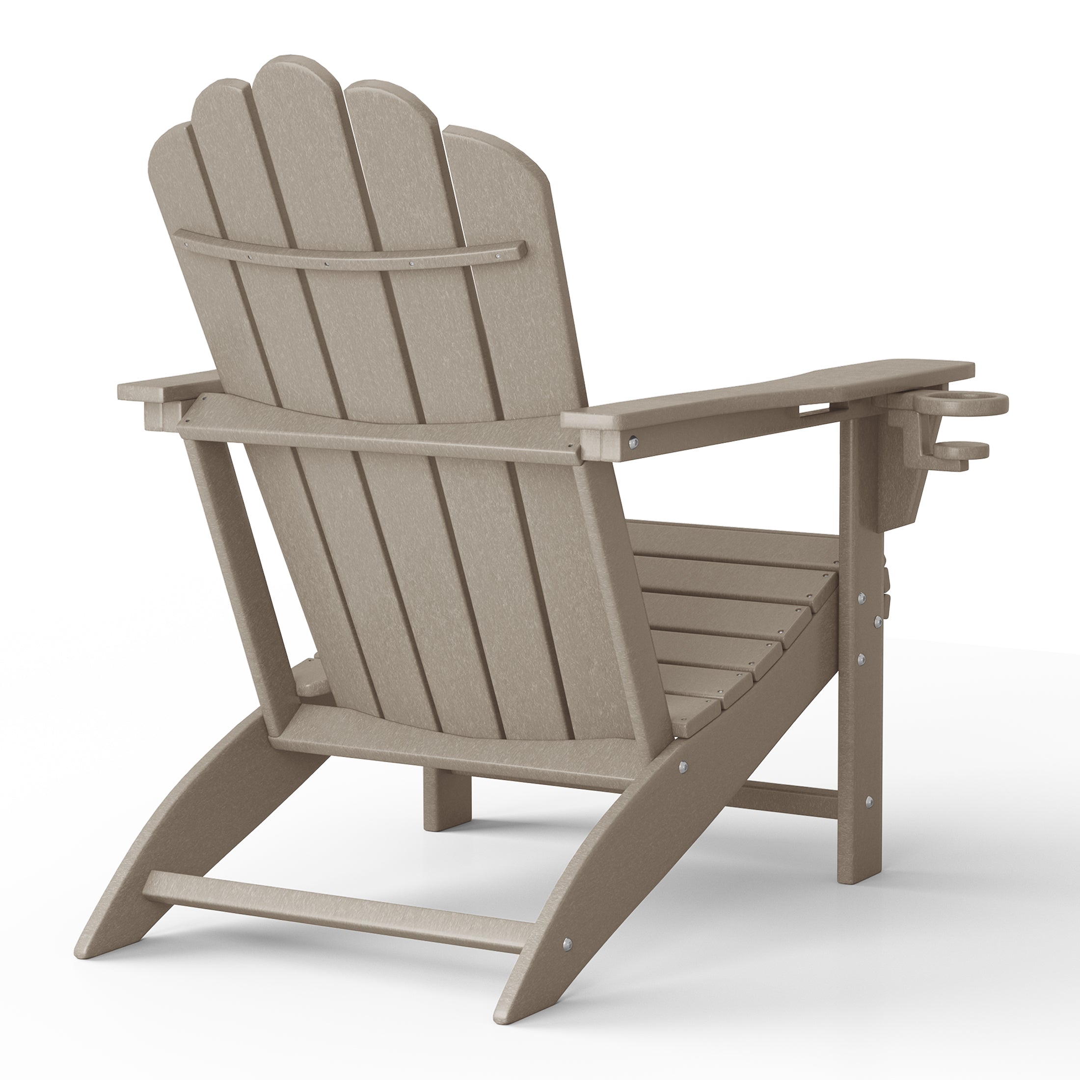 Lakeview Outdoor Patio HDPE Adirondack Chairs With Cup Holders (Set of 2)