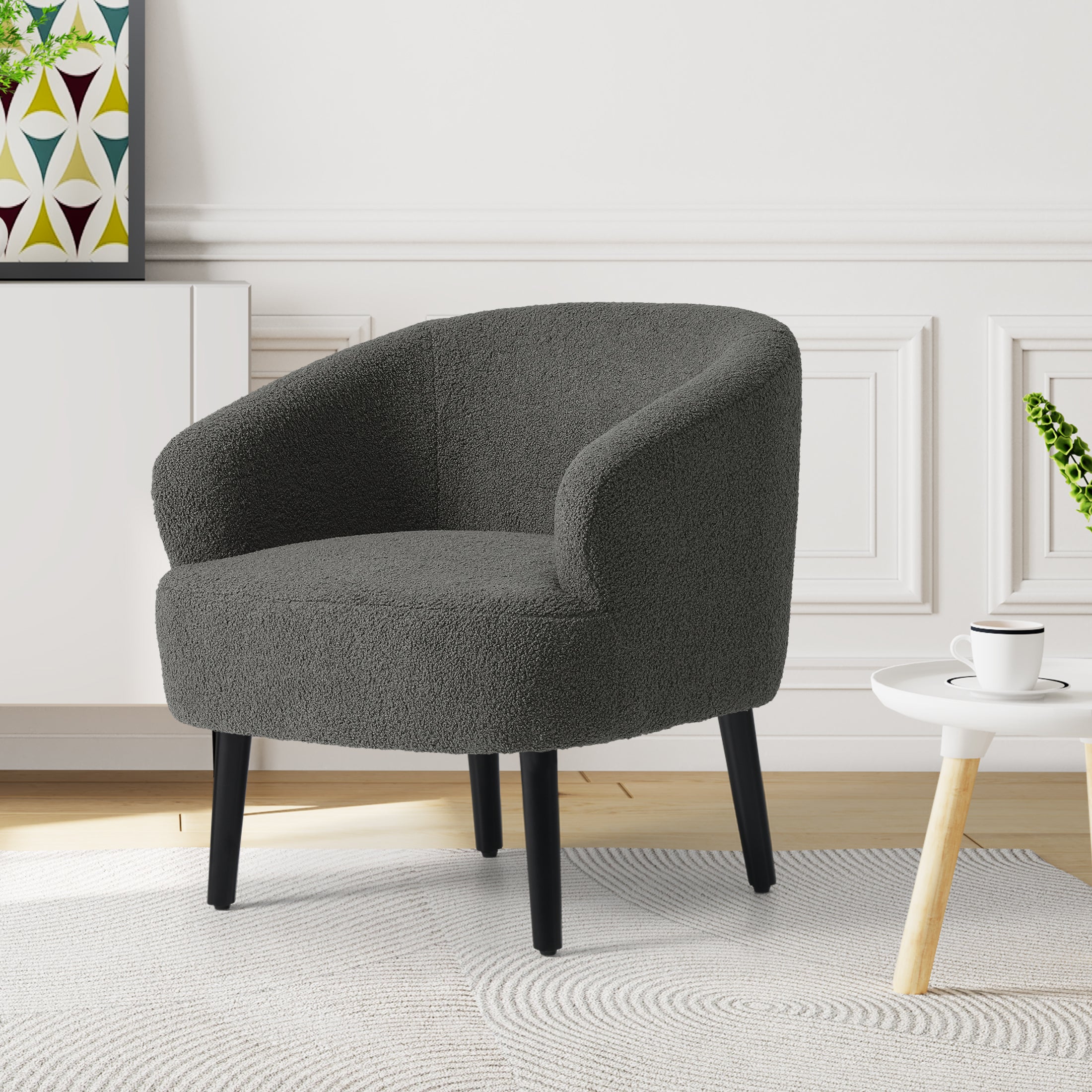 Celine 29" Wide Mid Century Modern Club Barrel Accent Armchair