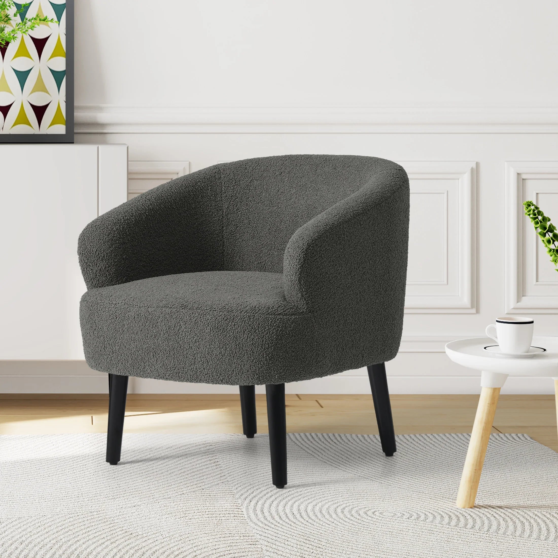 Celine 29" Wide Mid Century Modern Club Barrel Accent Armchair