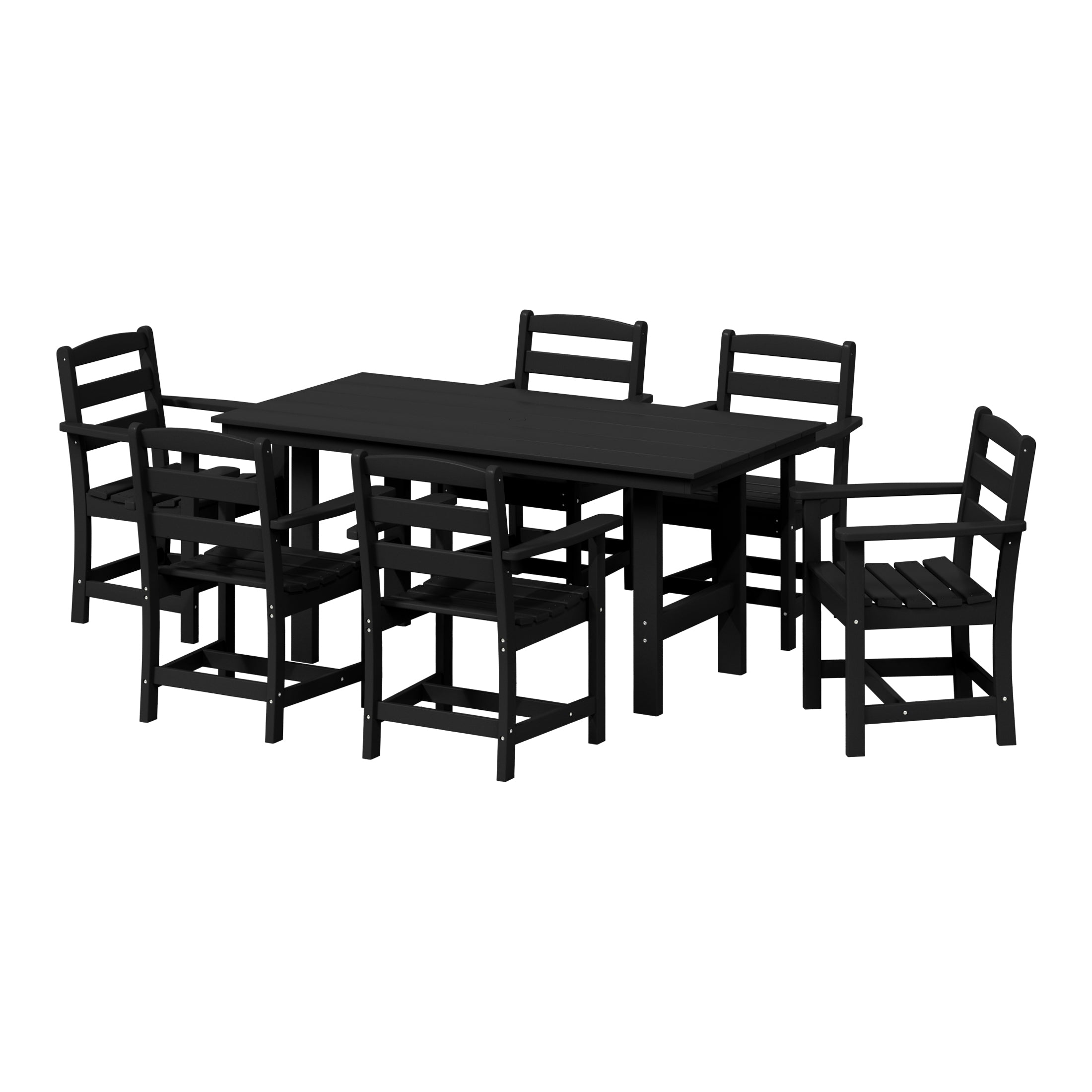 Palms 7-Piece HDPE Outdoor Rectangular Patio Dining Table Set