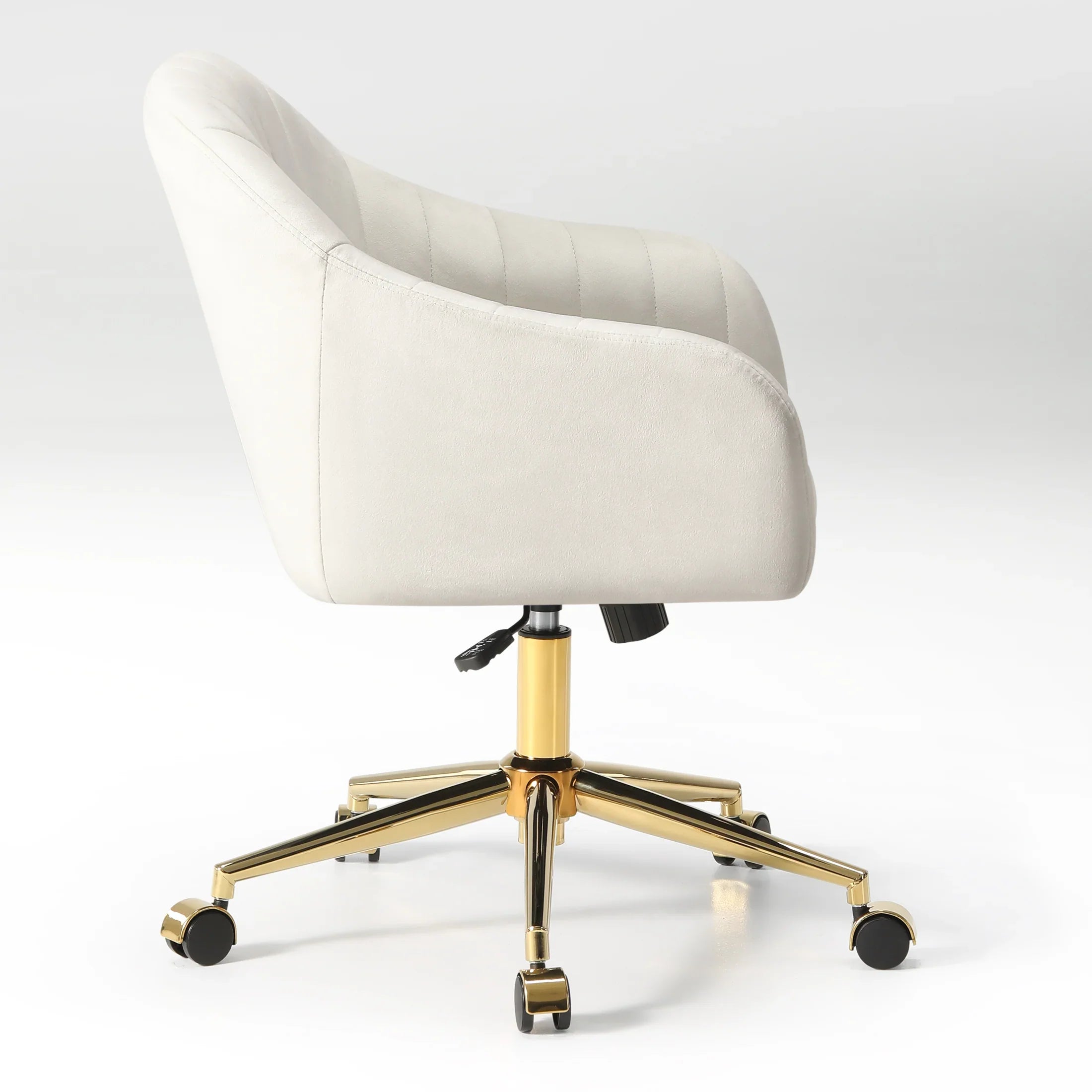 Alaia Upholstered Velvet Swivel Vanity Office Chair With Wheels