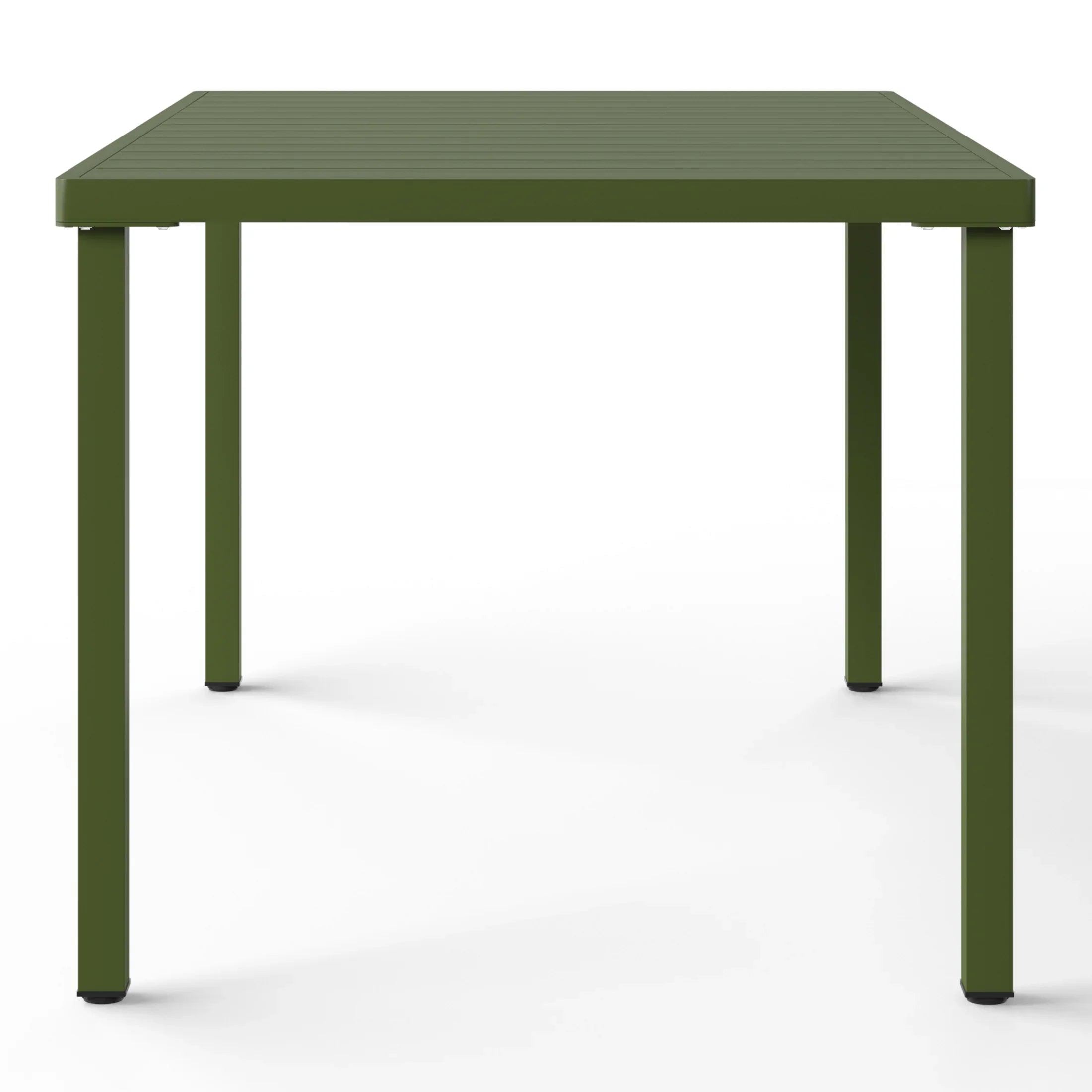Sunshine 7-Piece Outdoor Rectangular Metal Patio Dining Table Set With Mid-Century Modern Stackable Patio Side Chairs