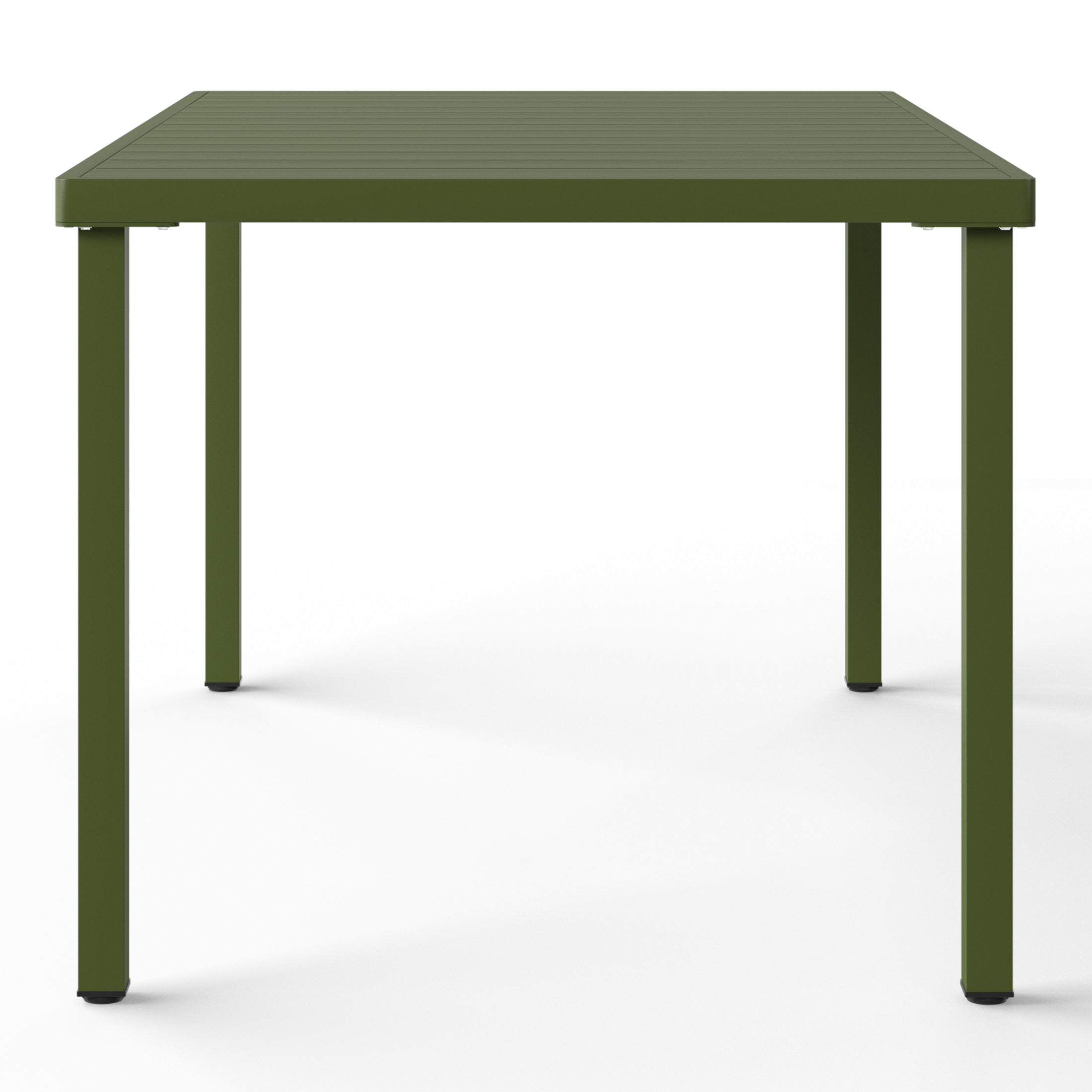 Sunshine 7-Piece Outdoor Rectangular Metal Patio Dining Table Set With Stackable Patio Chairs
