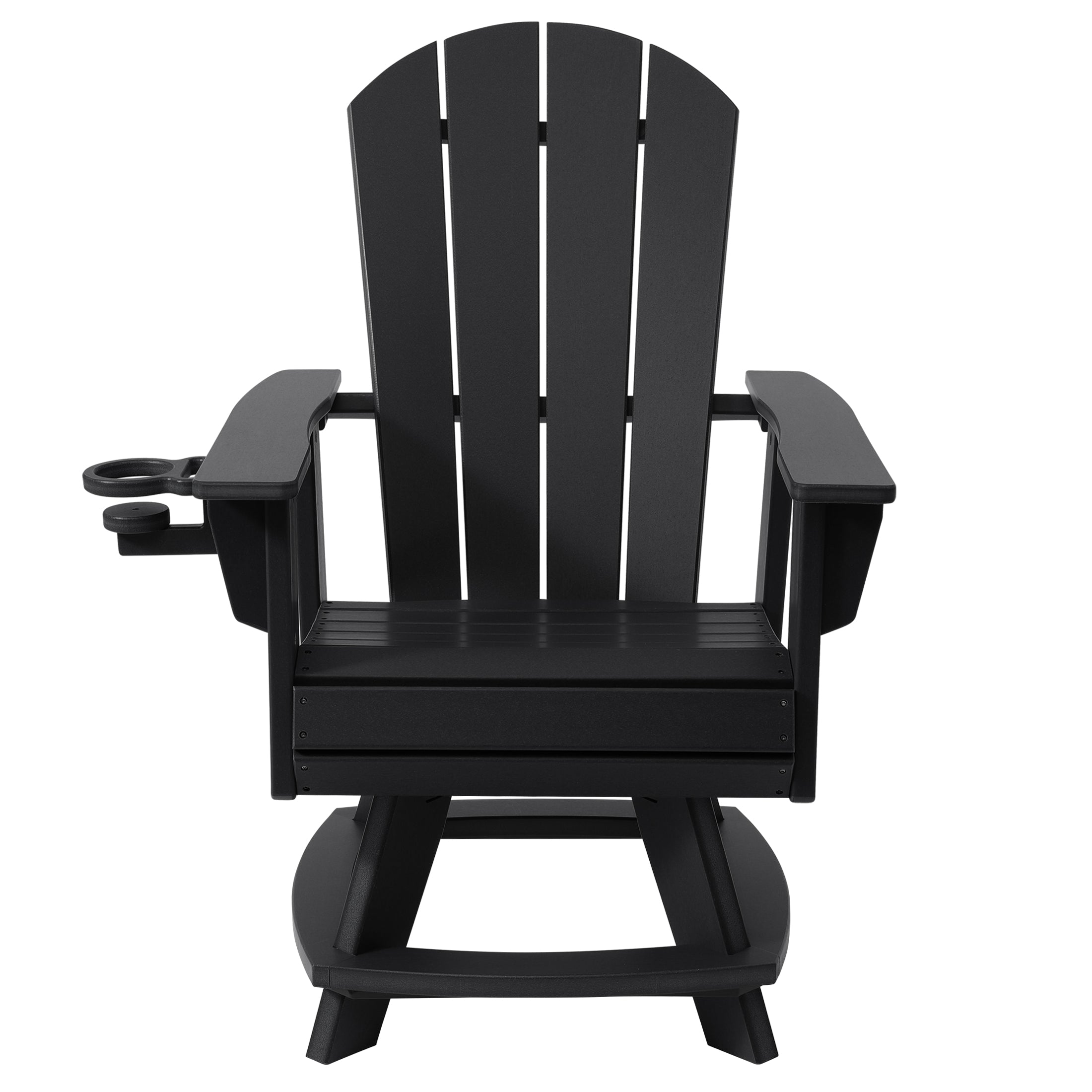 Paradise Outdoor HDPE Swivel Adirondack Patio Dining Chair With Cup Holder