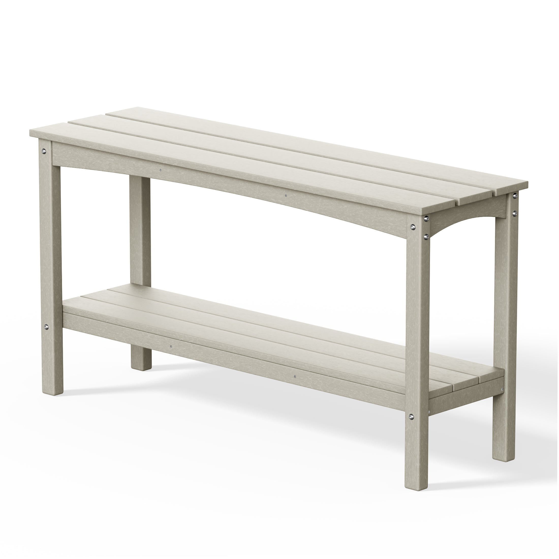 Paradise 55" Outdoor Patio HDPE Adirondack 2-Tier Shelf Console Table