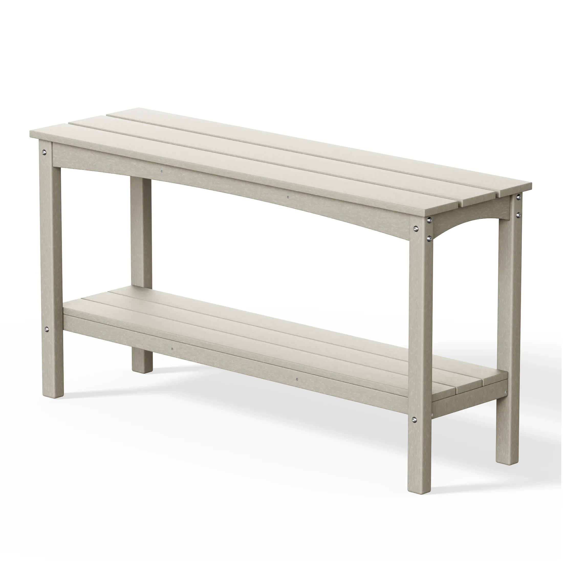 Paradise 55" Outdoor Patio HDPE Adirondack 2-Tier Shelf Console Table