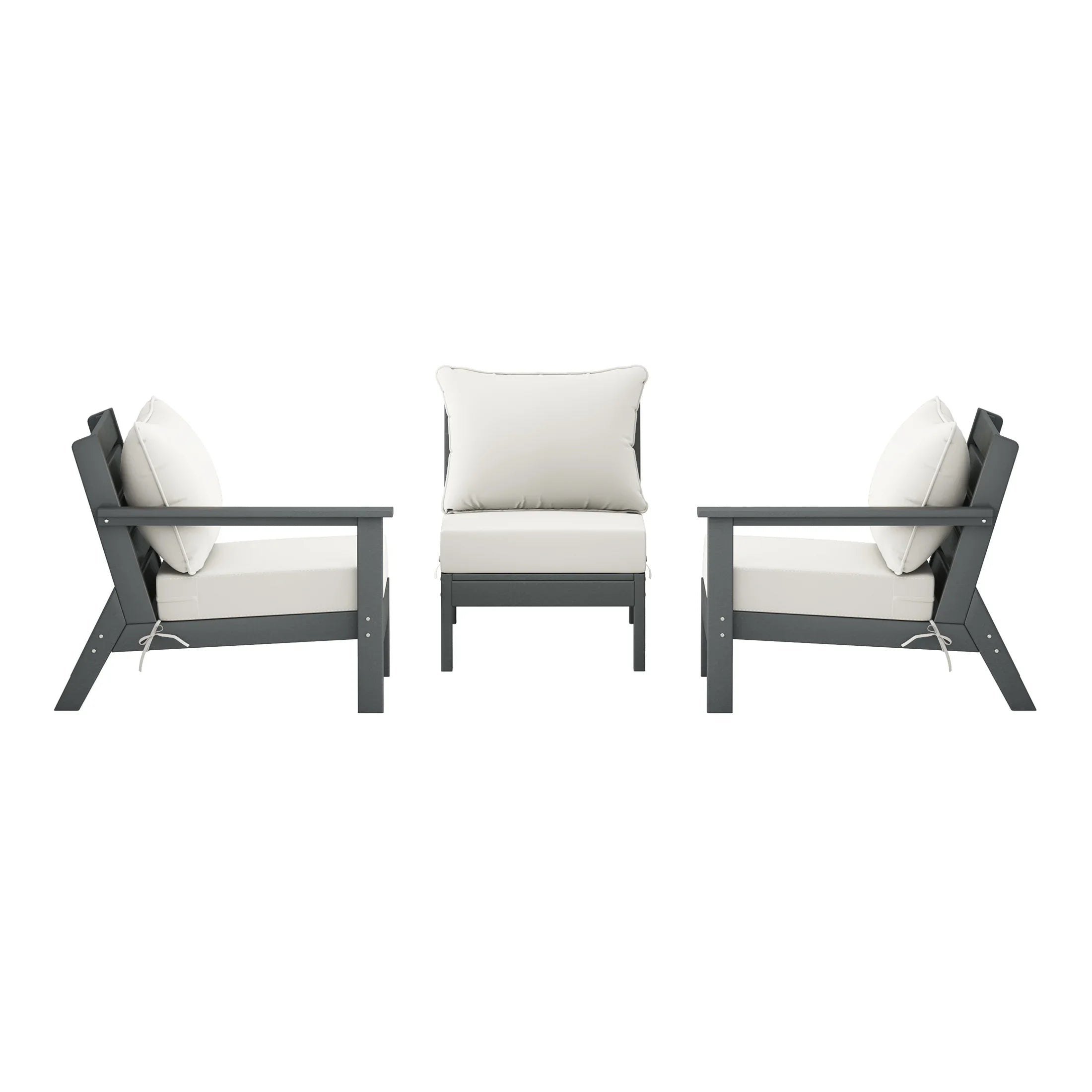 Portsmouth Outdoor Patio HDPE Sectional Sofa with Patio Cushions
