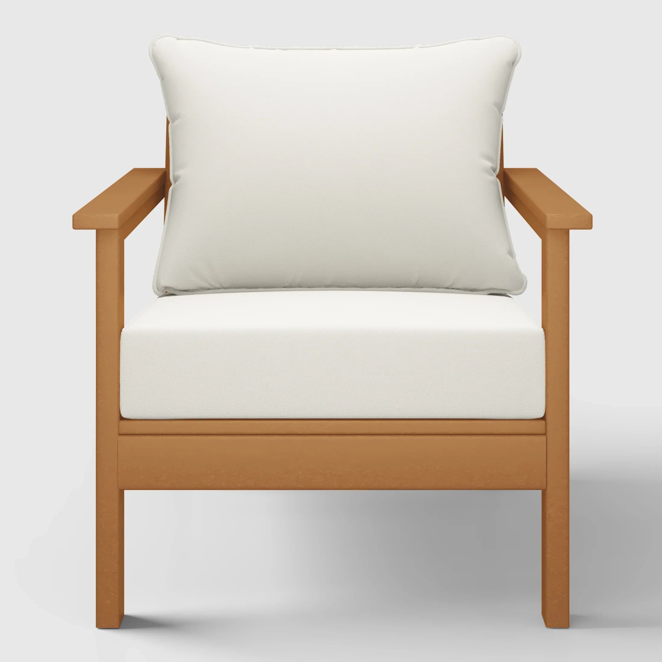 Portsmouth Outdoor Modern HDPE Patio Club Chair with Deep Seat Cushions