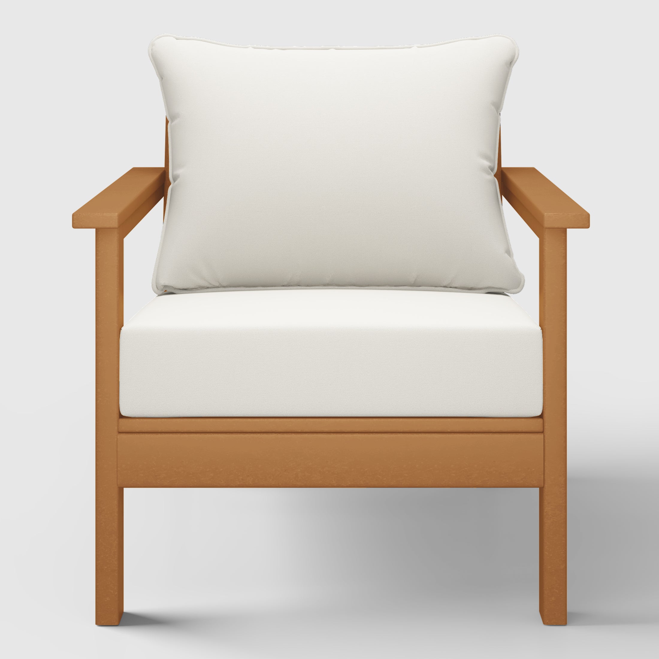 Portsmouth Outdoor Modern HDPE Patio Club Chairs with Deep Seat Cushions (Set of 2)