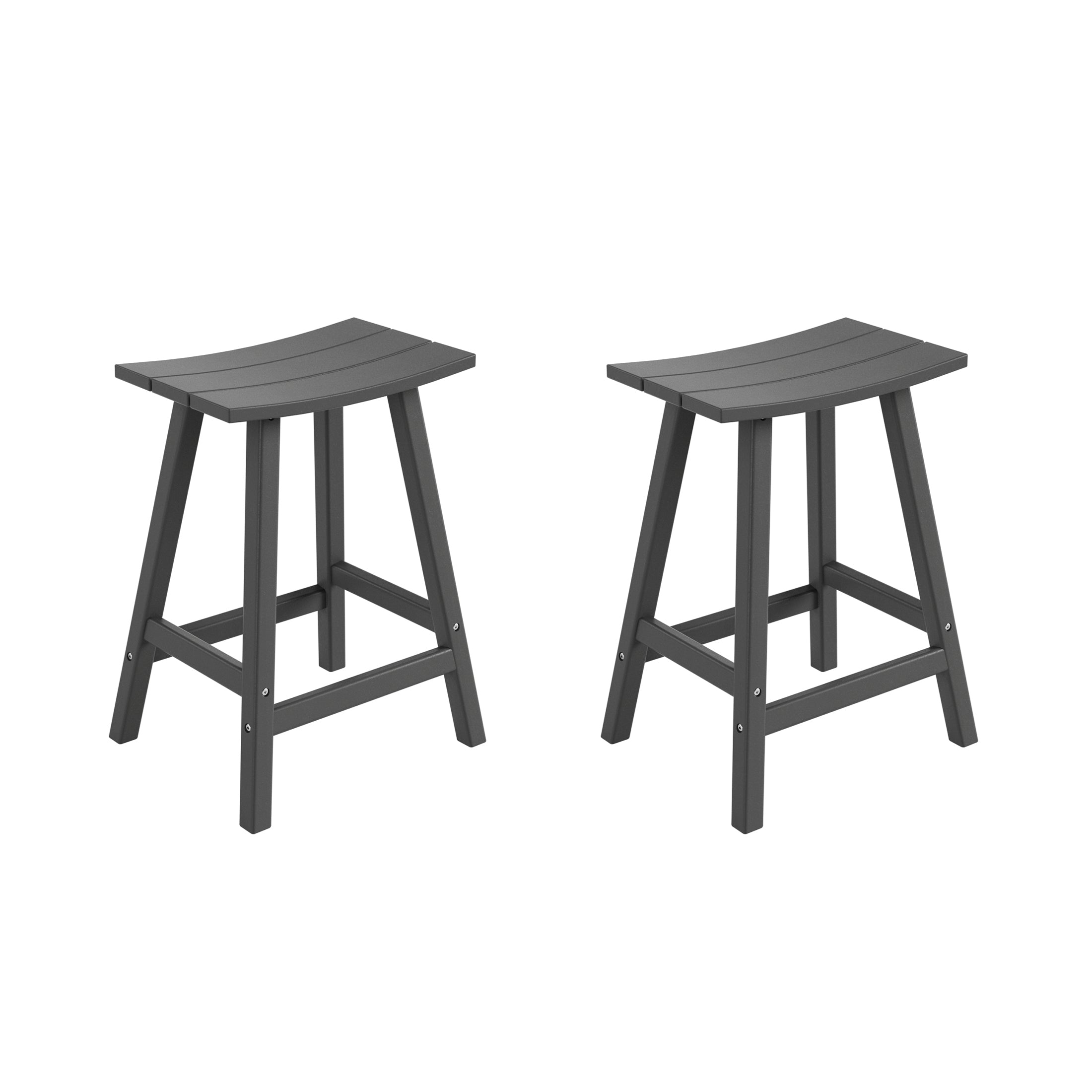 Paradise 24" HDPE Outdoor Patio Counter Height Bar Stools (Set of 2)