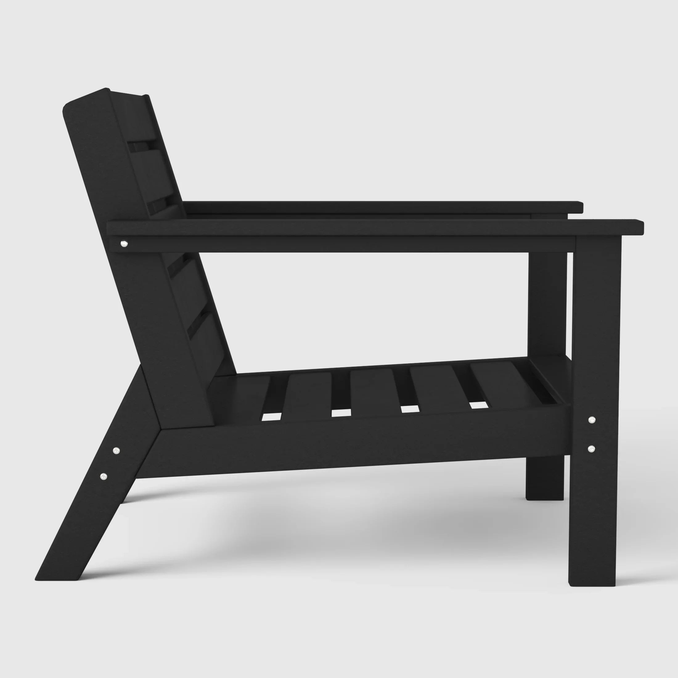 Portsmouth Outdoor Modern HDPE Patio Club Chair with Deep Seat Cushions