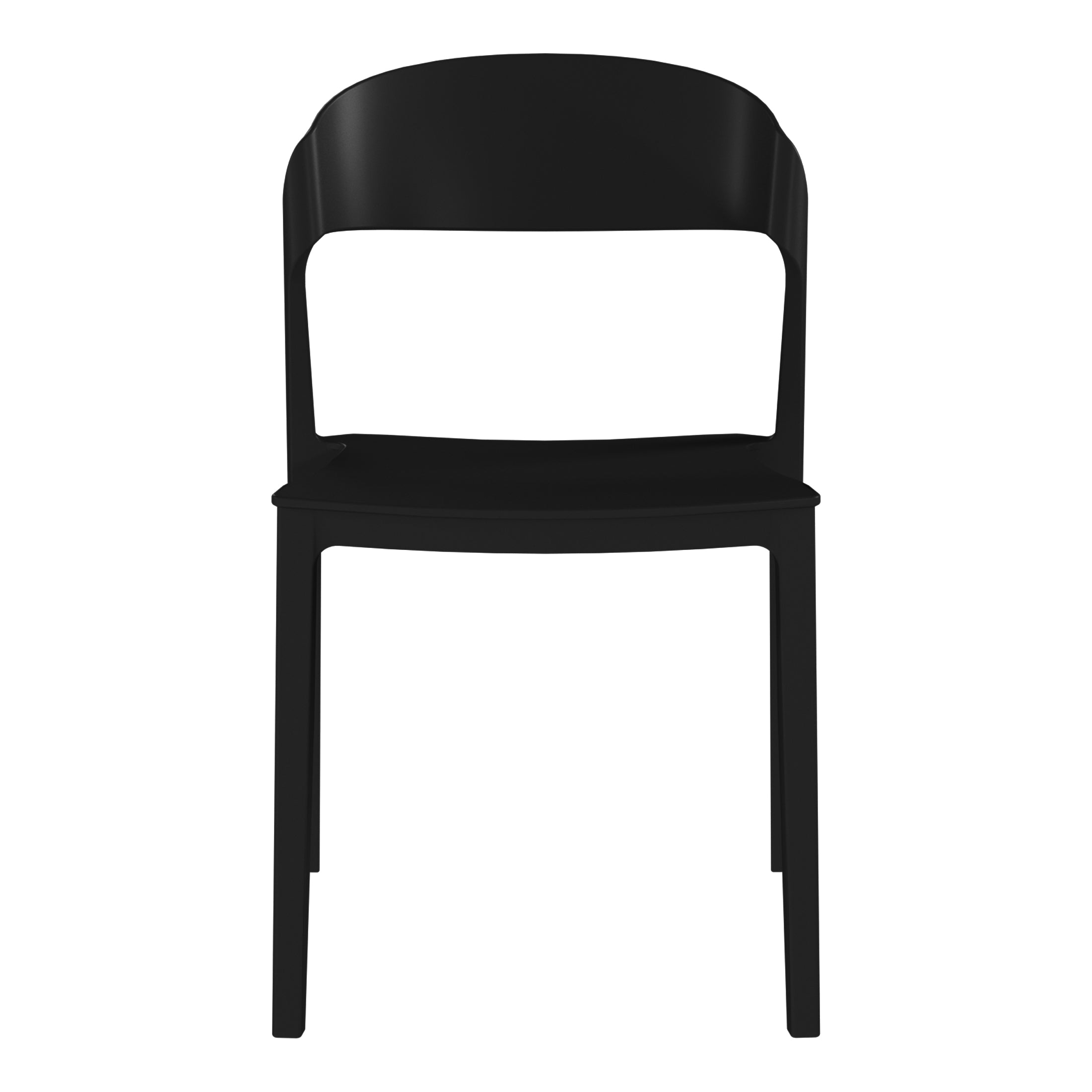 Sunshine Outdoor Modern Stackable Plastic Patio Bistro Dining Side Chairs (Set of 2)