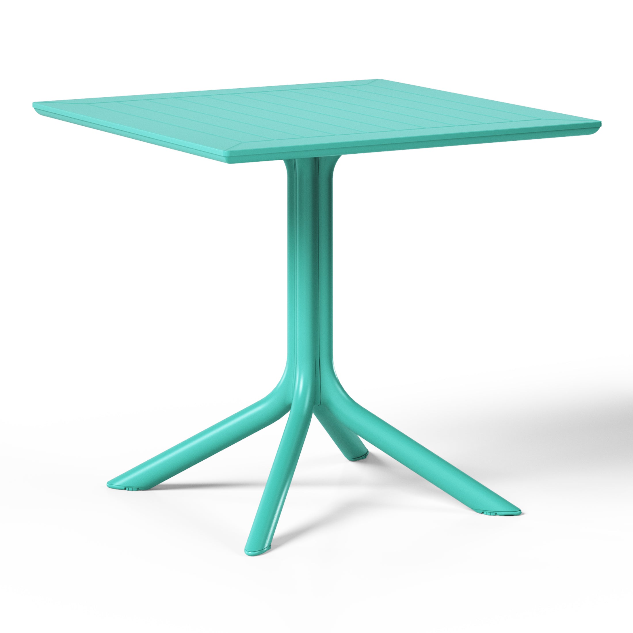 Sunshine 31.5" Square Outdoor Plastic Resin Patio Dining Table for 4