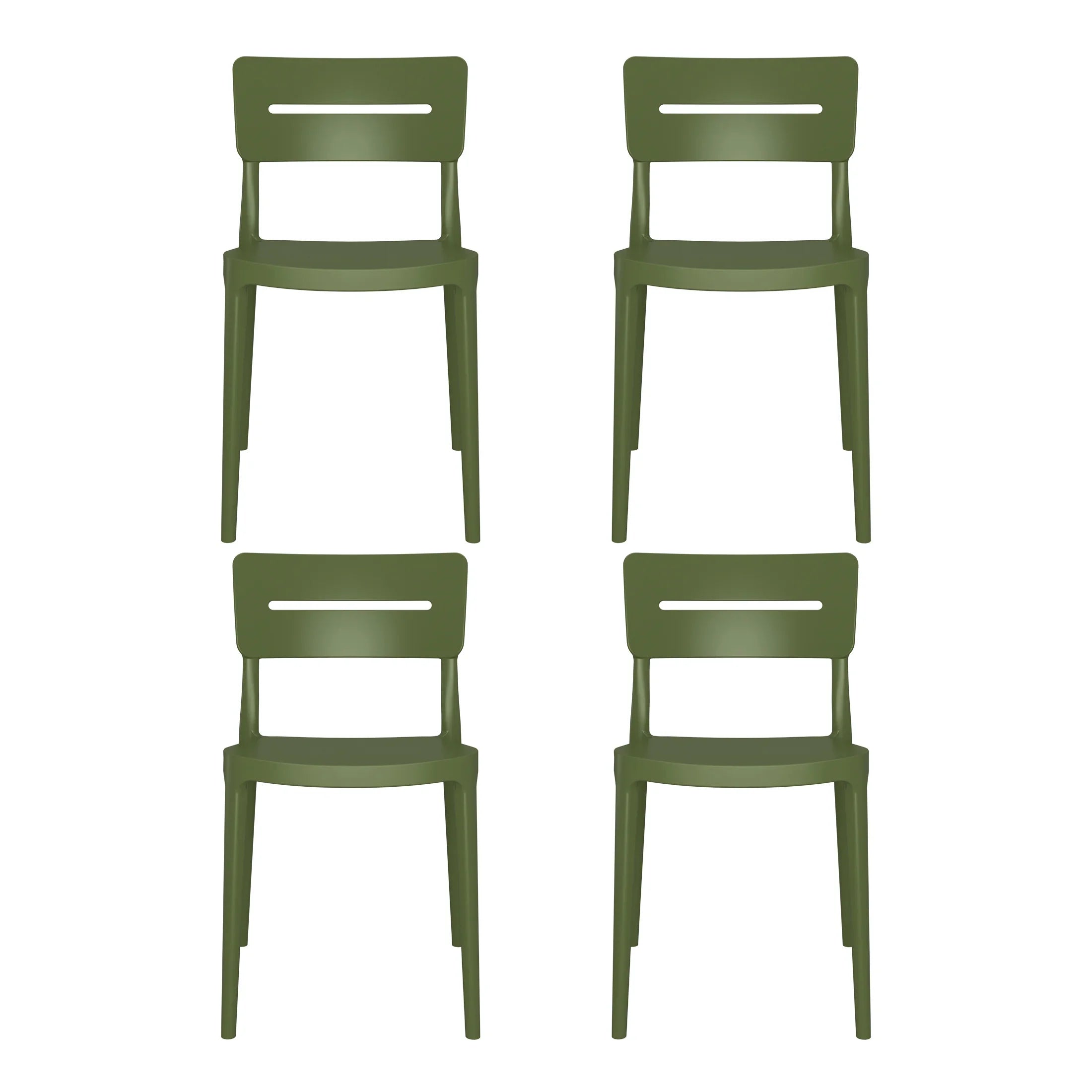 Sunshine Outdoor Modern Stackable Plastic Patio Dining Chairs (Set of 4)