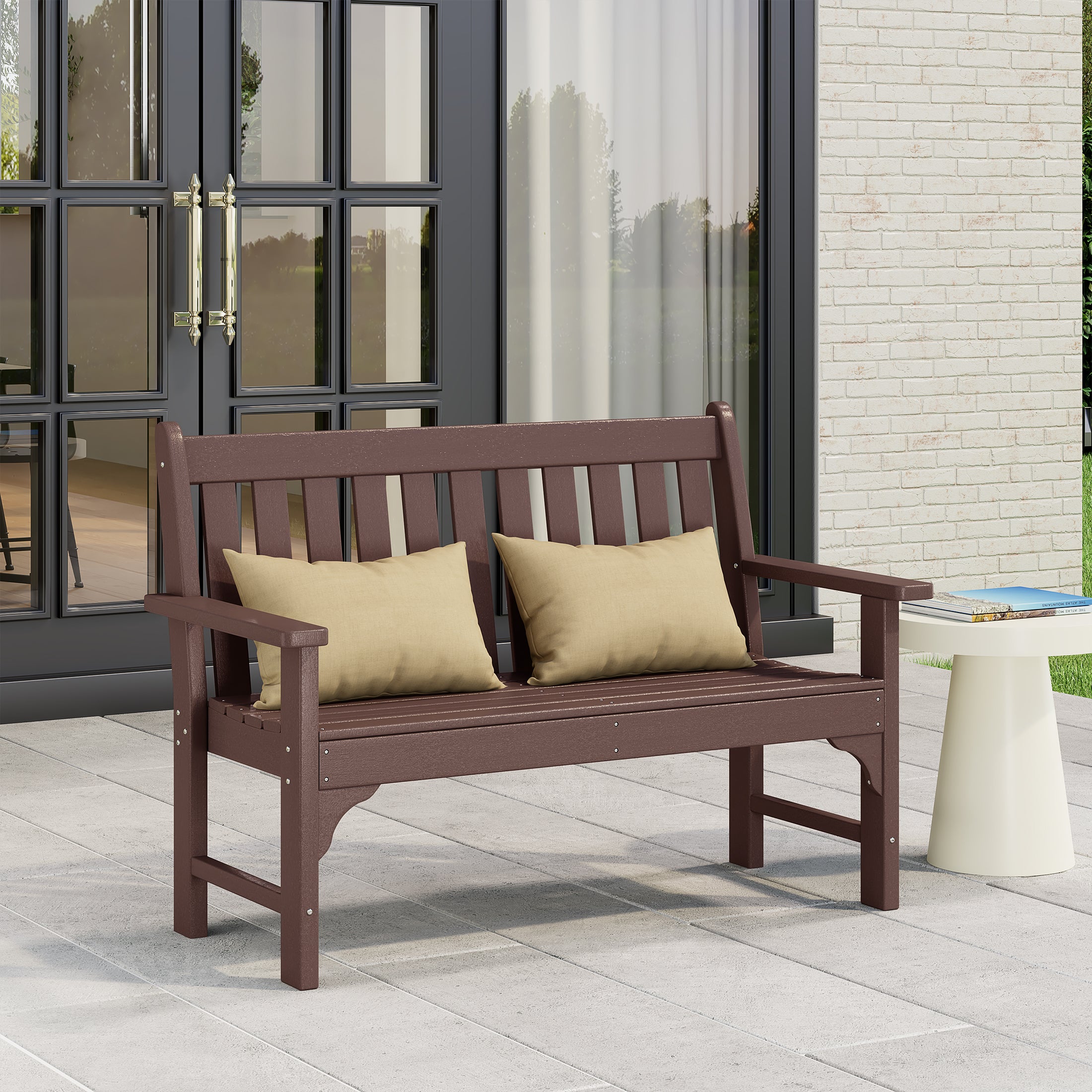 Paradise Outdoor 2-Person All-Weather HDPE Front Porch Garden Bench