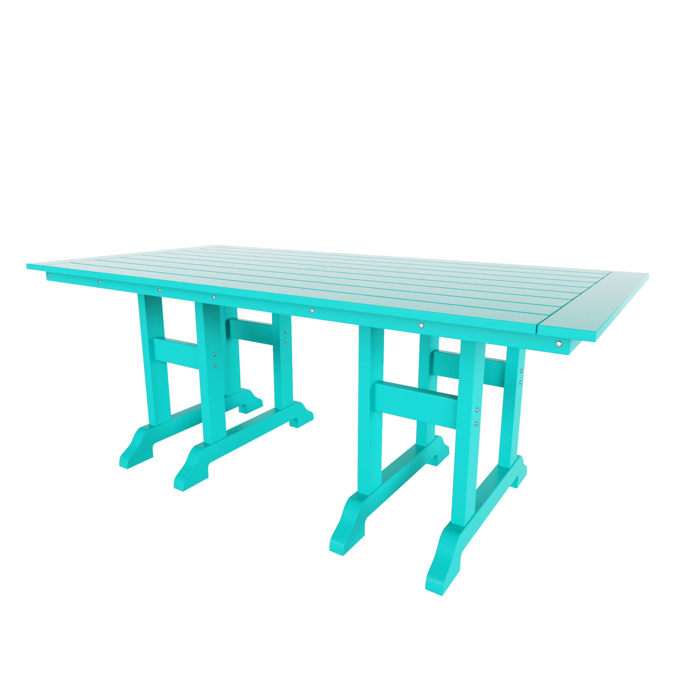 Paradise 6-Piece HDPE Rectangular Patio Dining Table Set with Foldable Chairs and Patio Bench