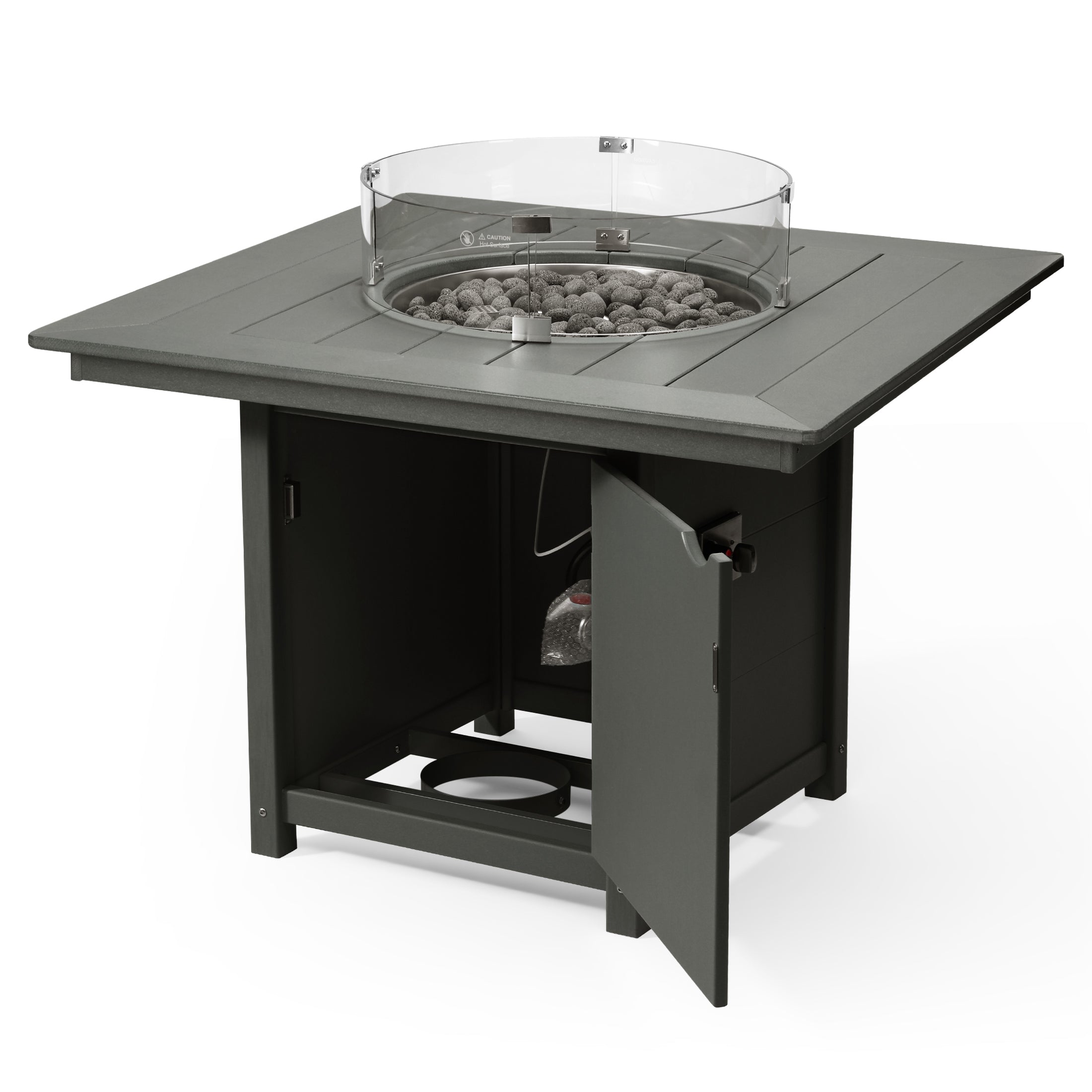 Sol Modern Outdoor Patio Propane 42" Square Fire Pit Table