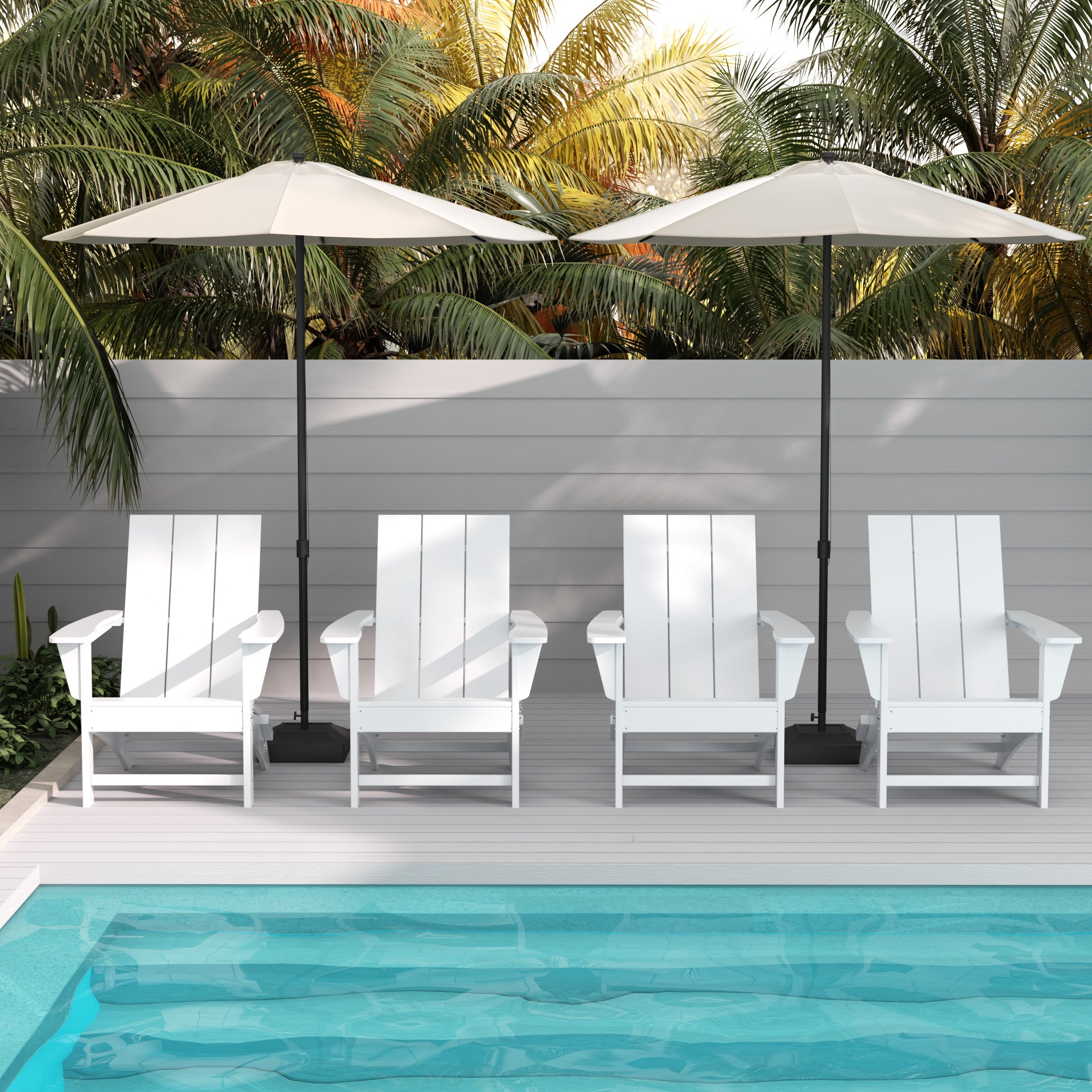 Palms Modern Outdoor Folding Adirondack Chair (Set of 4)