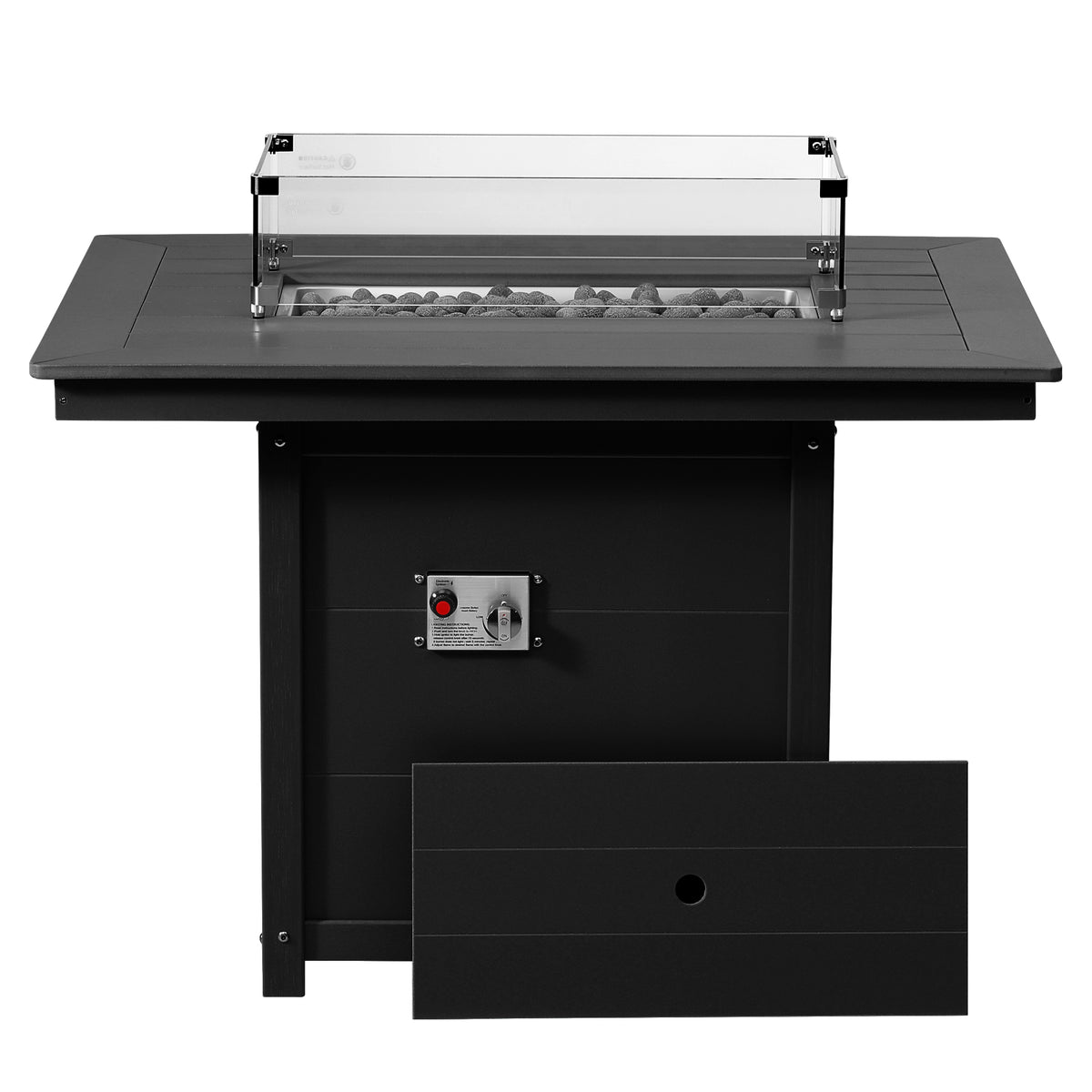 Sol 46" Modern Outdoor Patio Gas Propane Rectangular Fire Pit Table