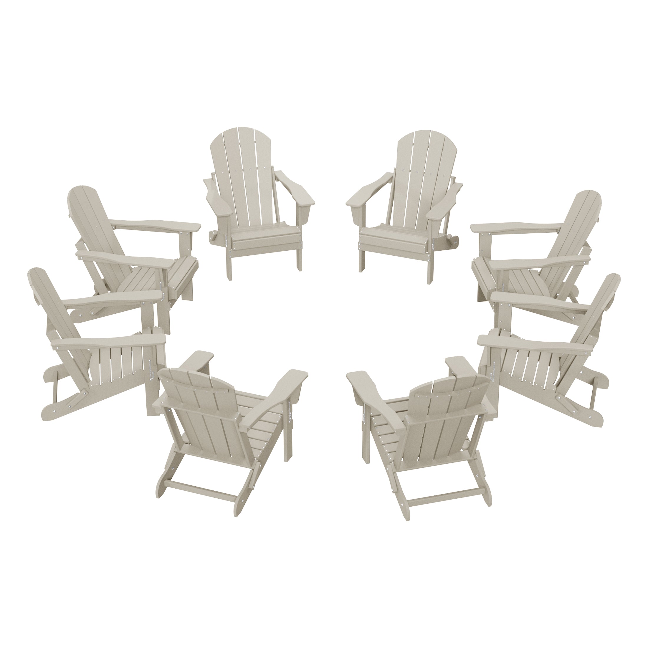 Paradise Outdoor Folding Poly Adirondack Chair (Set of 8)