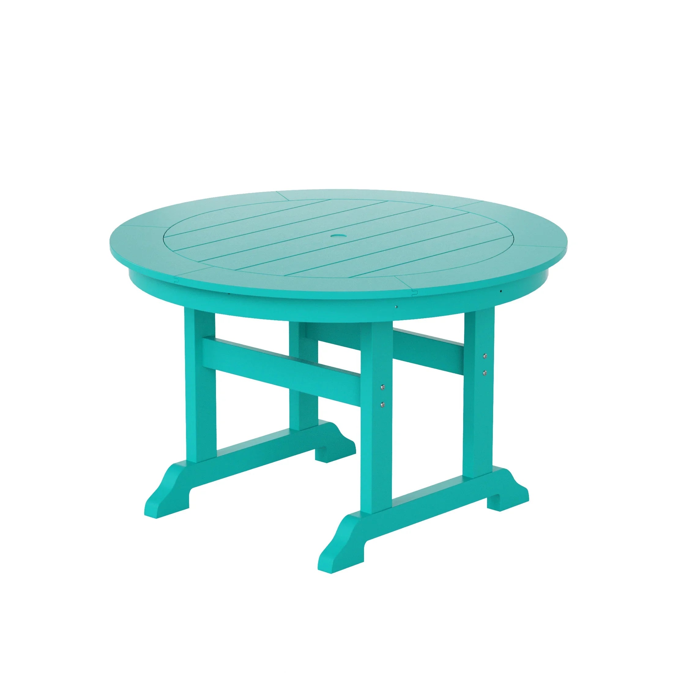 Paradise 5-Piece HDPE Round Patio Dining Table Set with Foldable Chairs
