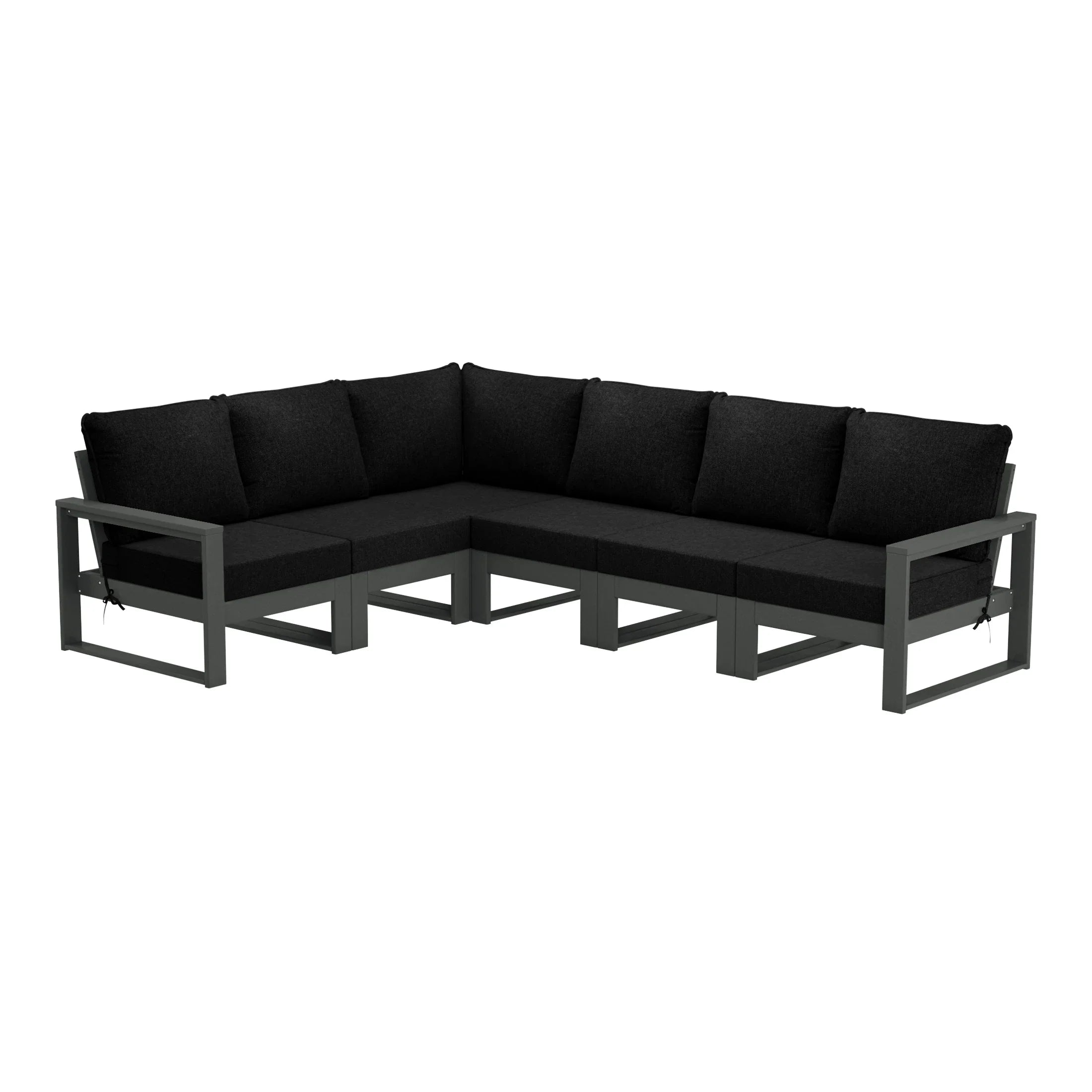 Rockaway 6-Piece Outdoor L-Shaped Patio Corner Sectional Sofa Conversation Set