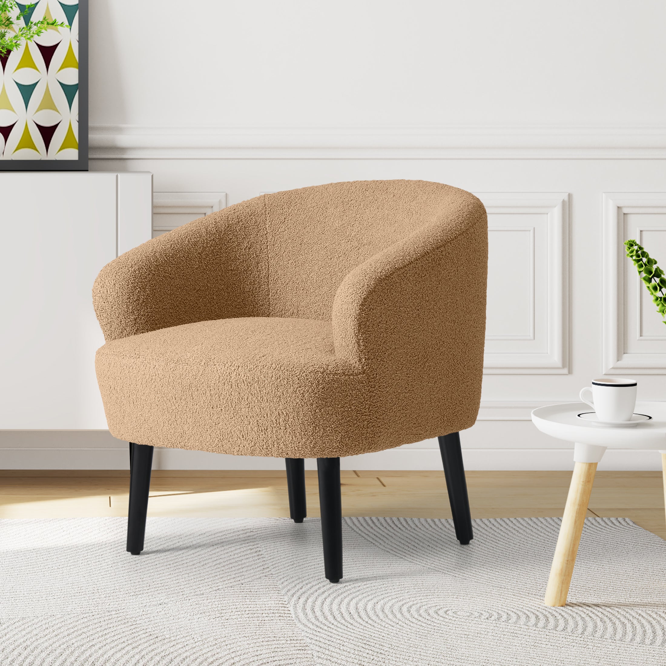 Celine 29" Wide Mid Century Modern Club Barrel Accent Armchair