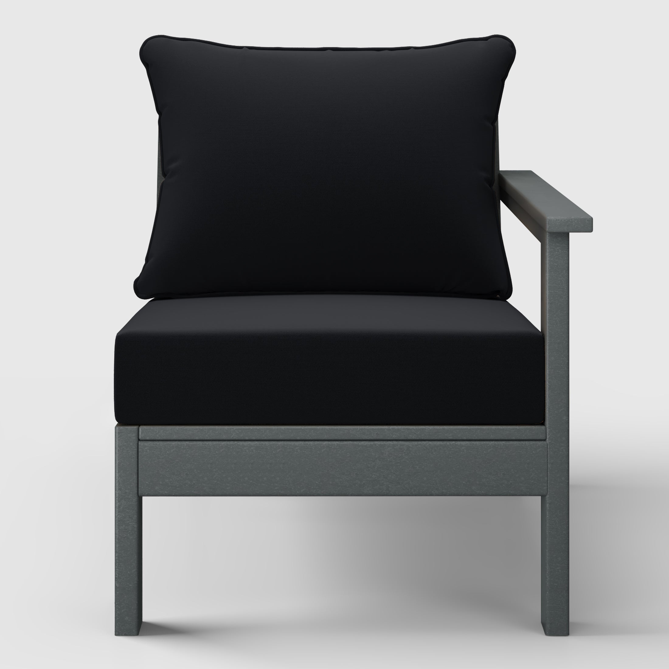 Portsmouth Outdoor Patio HDPE Right Arm Sectional Corner Club Chair with Patio Cushions