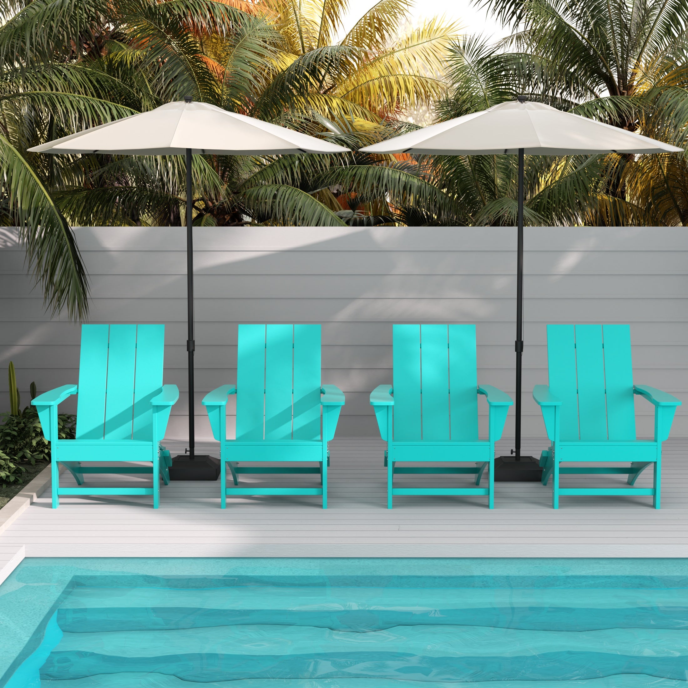 Palms Modern Outdoor Folding Adirondack Chair (Set of 4)