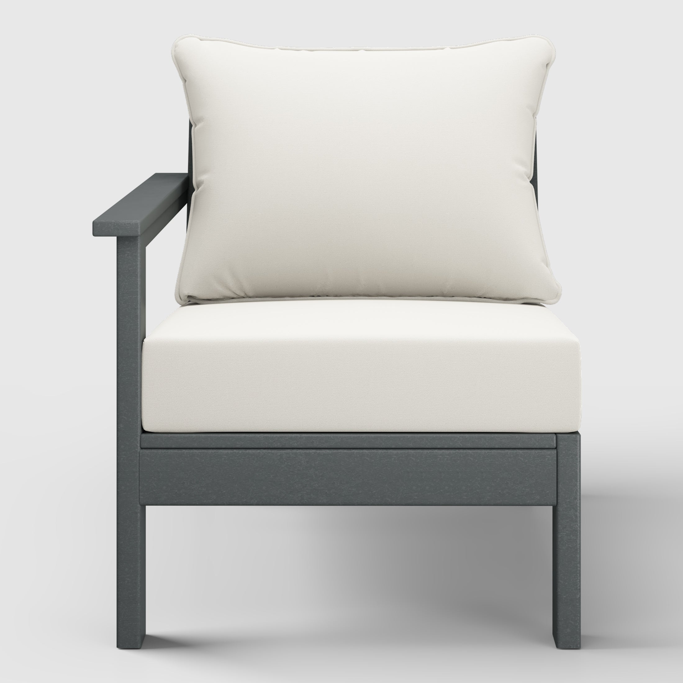 Portsmouth Outdoor Patio HDPE Left Arm Sectional Corner Club Chair with Patio Cushions