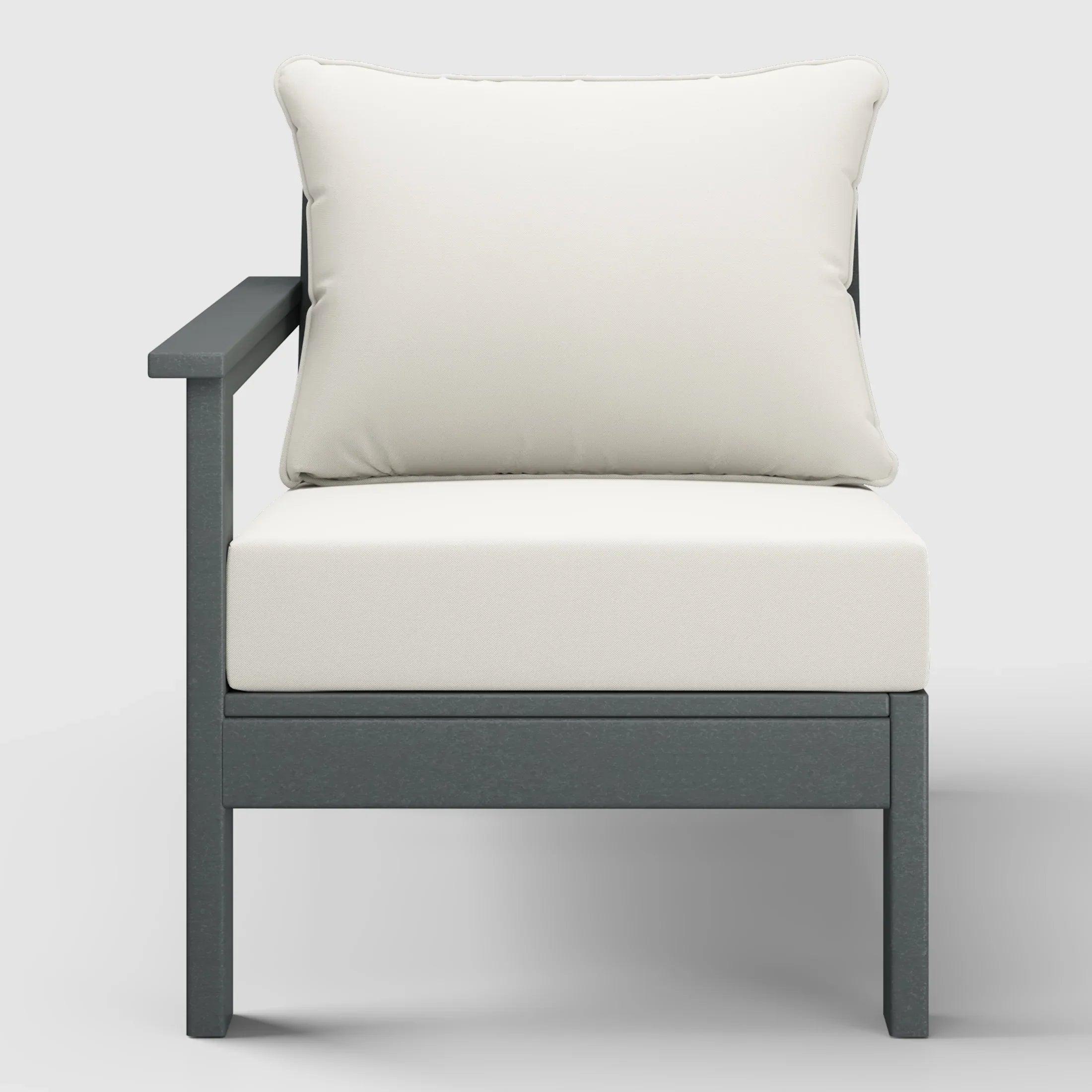 Portsmouth Outdoor Patio HDPE Left Arm Sectional Corner Club Chair with Patio Cushions