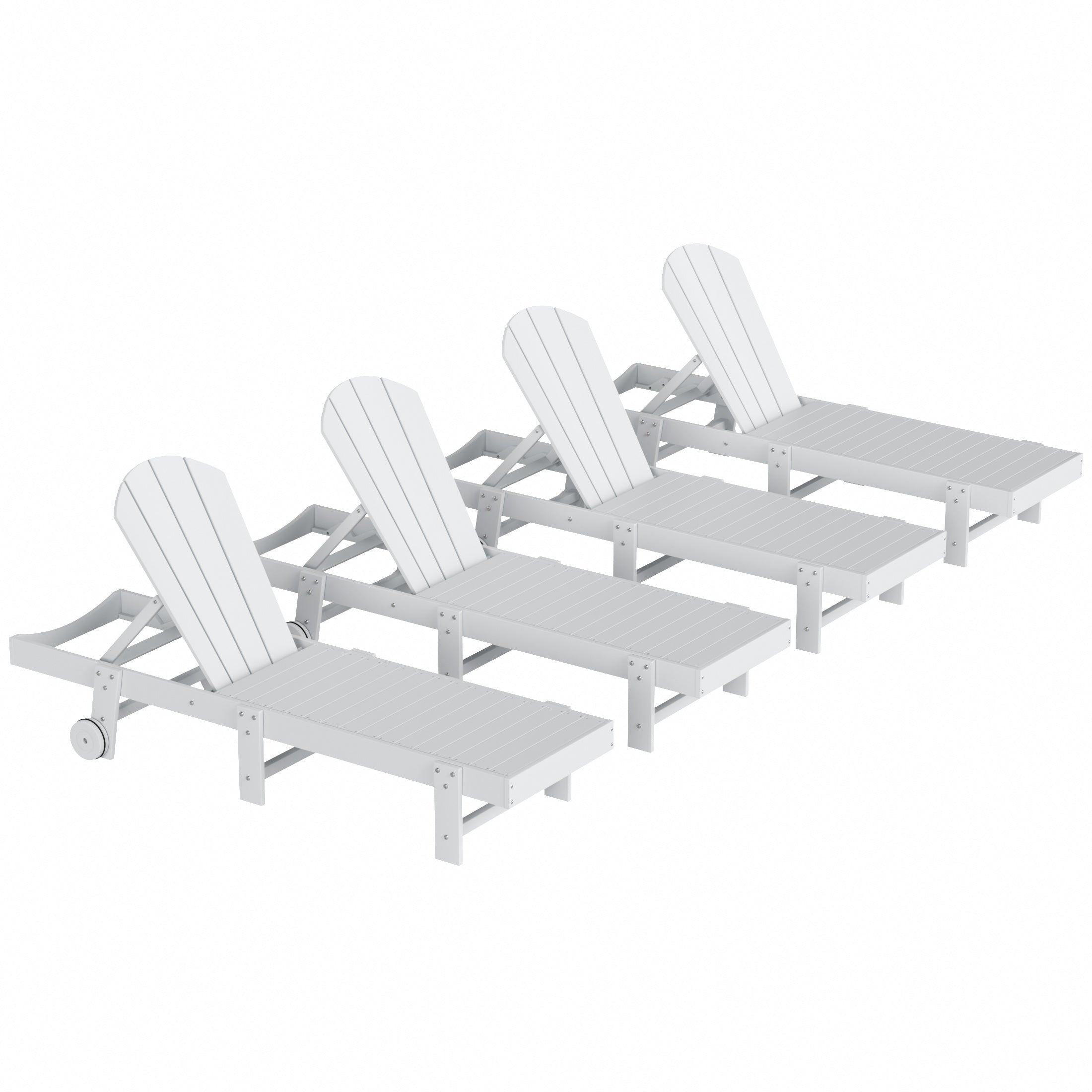 Paradise 3 Piece Poly Reclining Chaise Lounge With Wheels