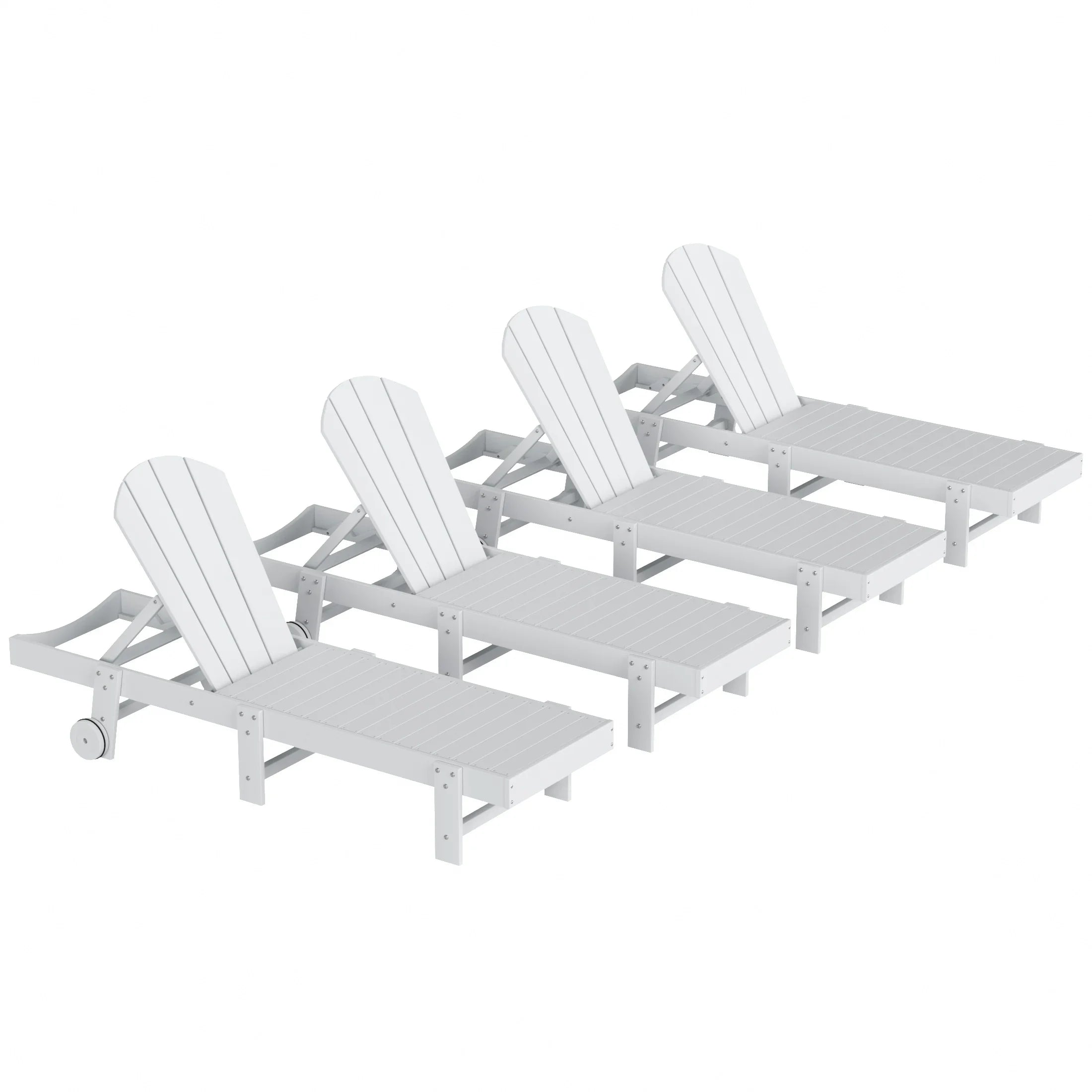 Paradise 3 Piece Poly Reclining Chaise Lounge With Wheels