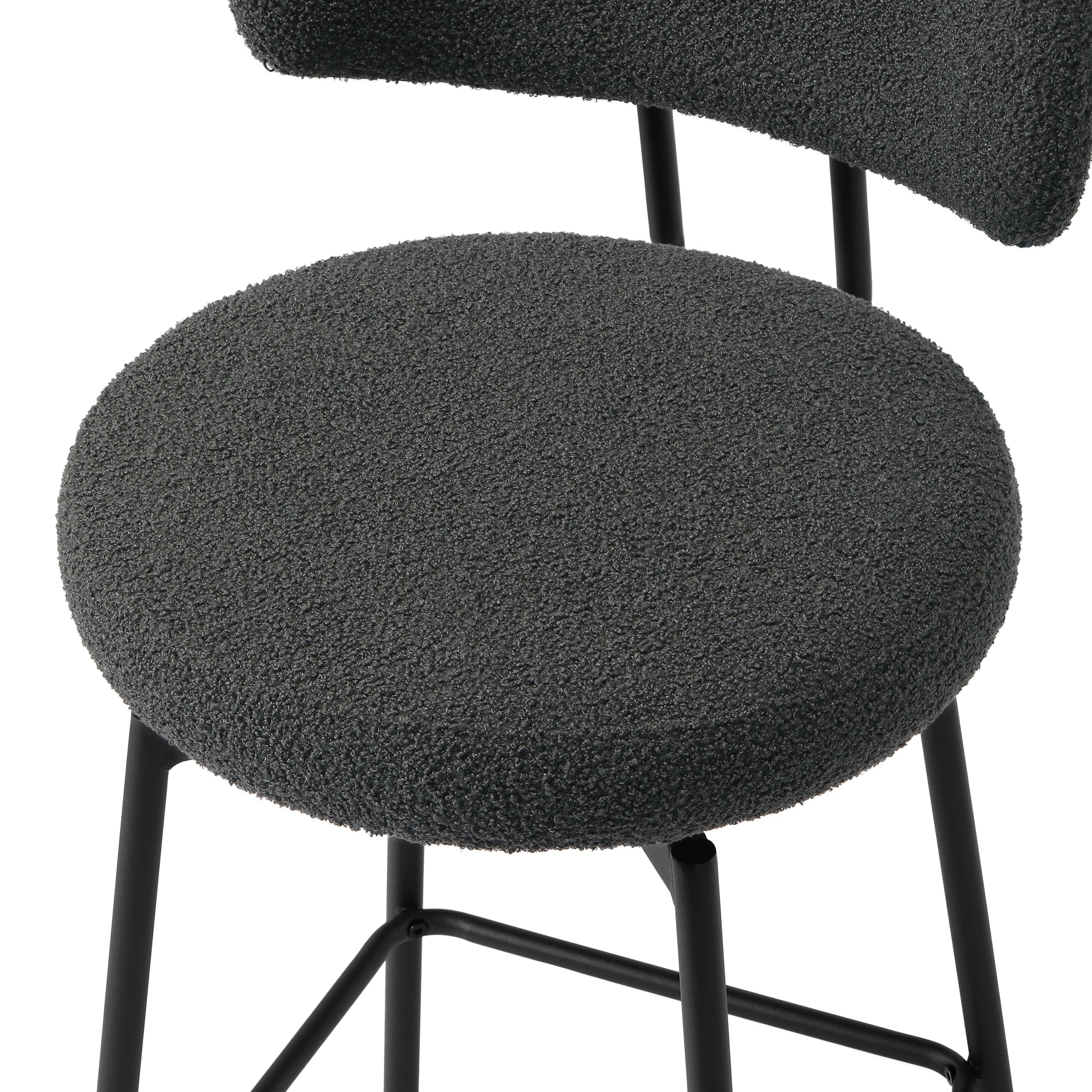 Celine Modern Upholstered Sherpa Fabric Counter Height Bar Stools with Back (Set of 2)