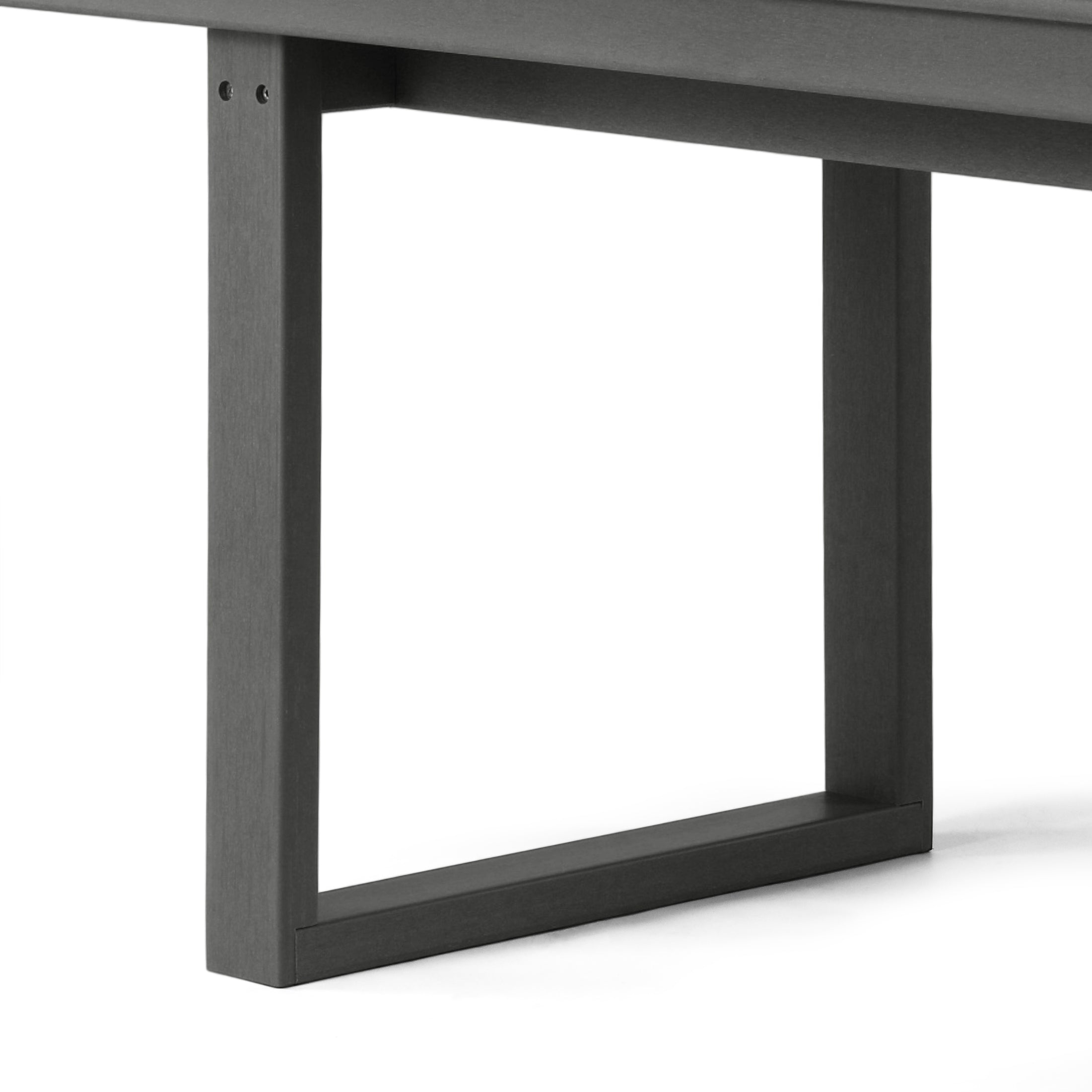 Cambria 68" Outdoor HDPE Modern Rectangular Patio Dining Table With Umbrella Hole