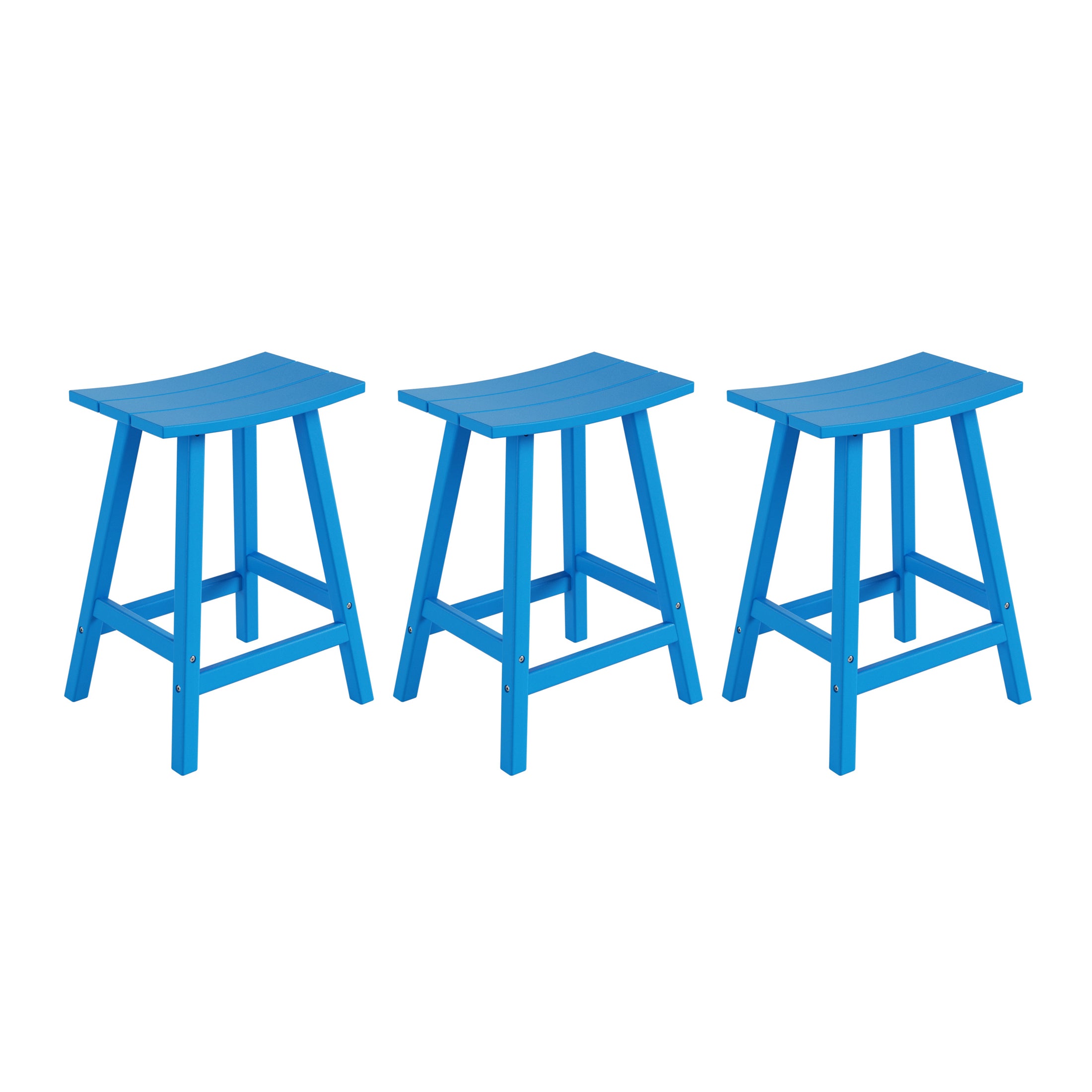Paradise 24 Inch Counter High Saddle Stools (Set of 3)