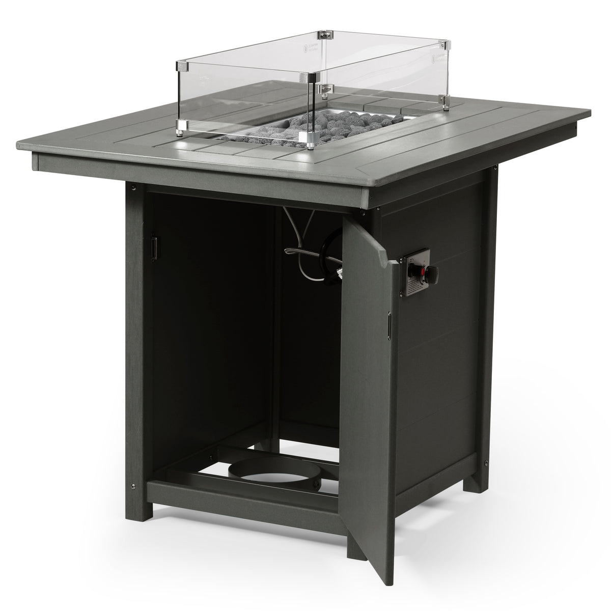 Sol 46" Modern Outdoor Patio Gas Propane Rectangle Fire Pit Table