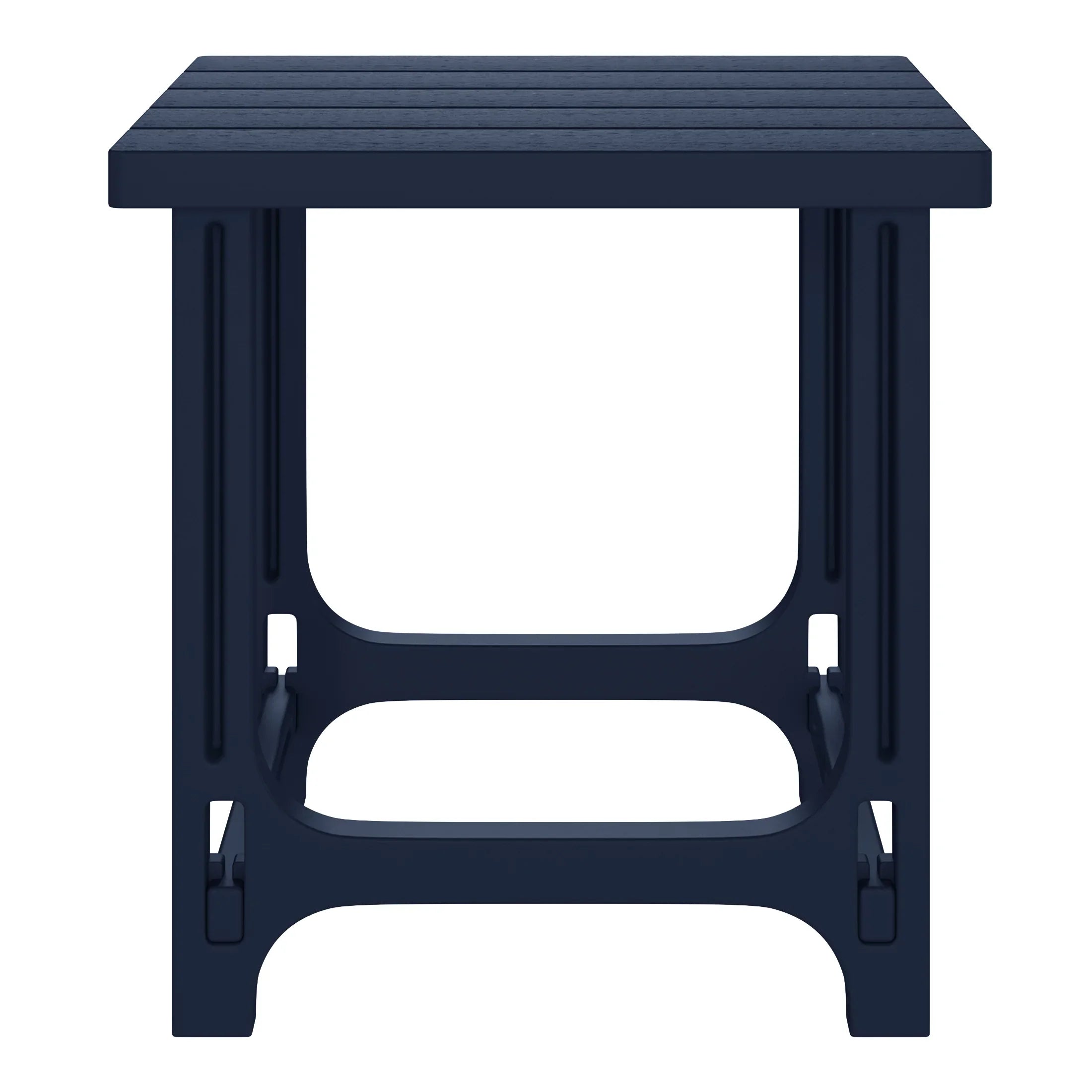 Cayman 3-Piece HDPE Plastic Adirondack Patio Chairs With 18" Square Side Table Set