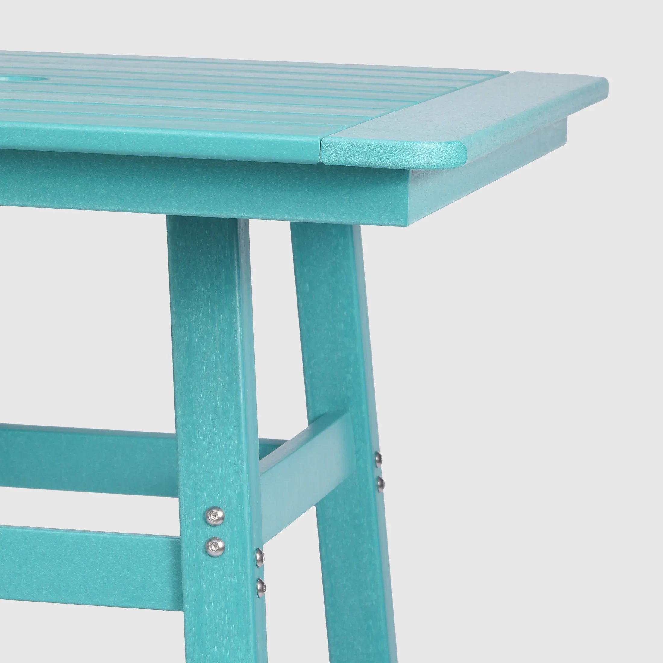 Paradise 30" Square Outdoor Patio Counter High Bistro Bar Table With Umbrella Hole