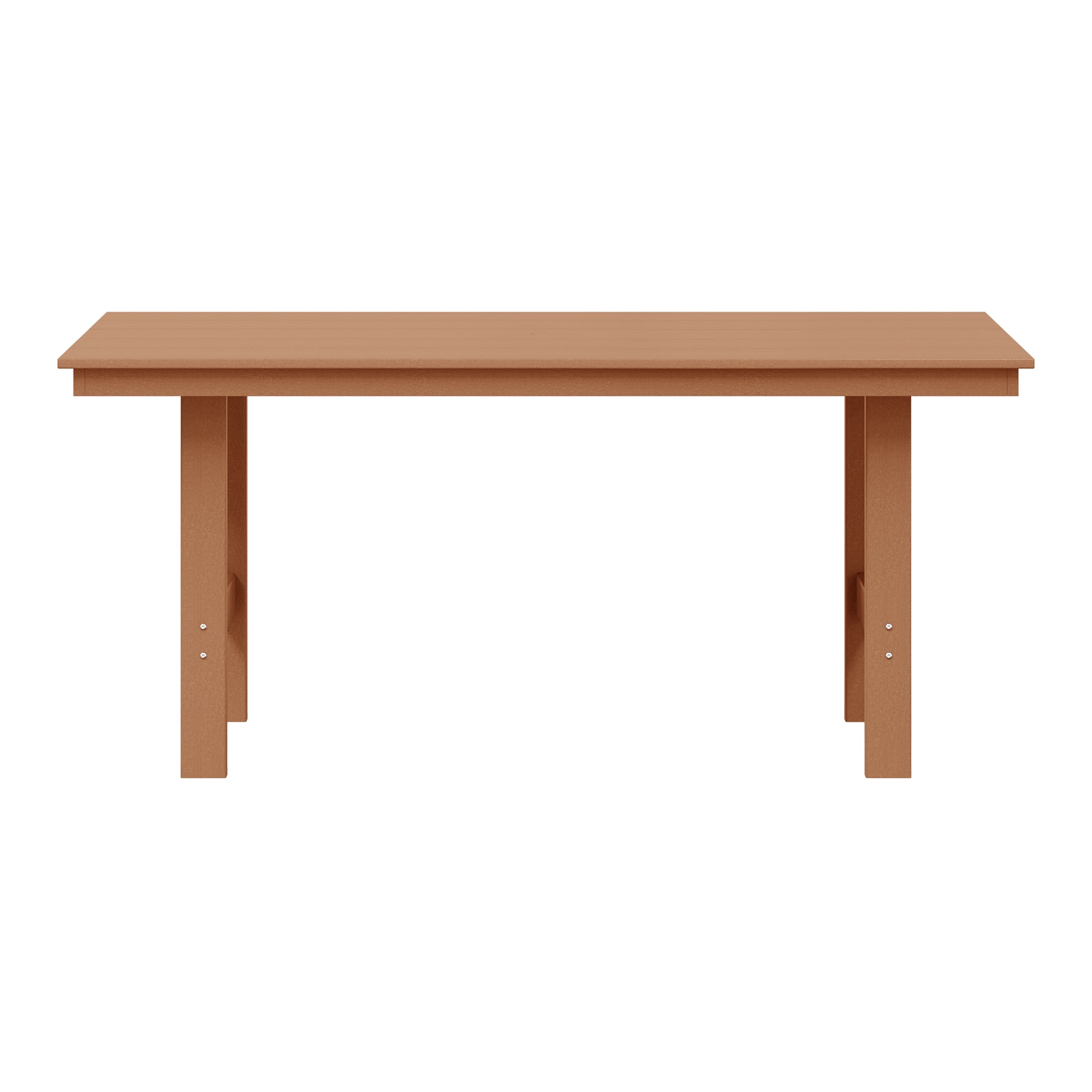 Palms Outdoor Modern HDPE 66" Wide Rectangle Patio Dining Table for 6