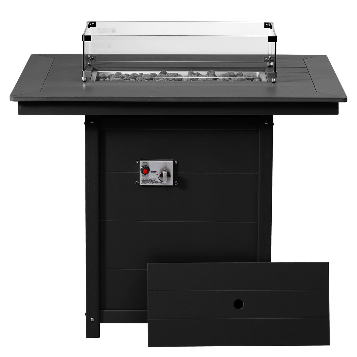Sol 46" Modern Outdoor Patio Gas Propane Rectangle Fire Pit Table