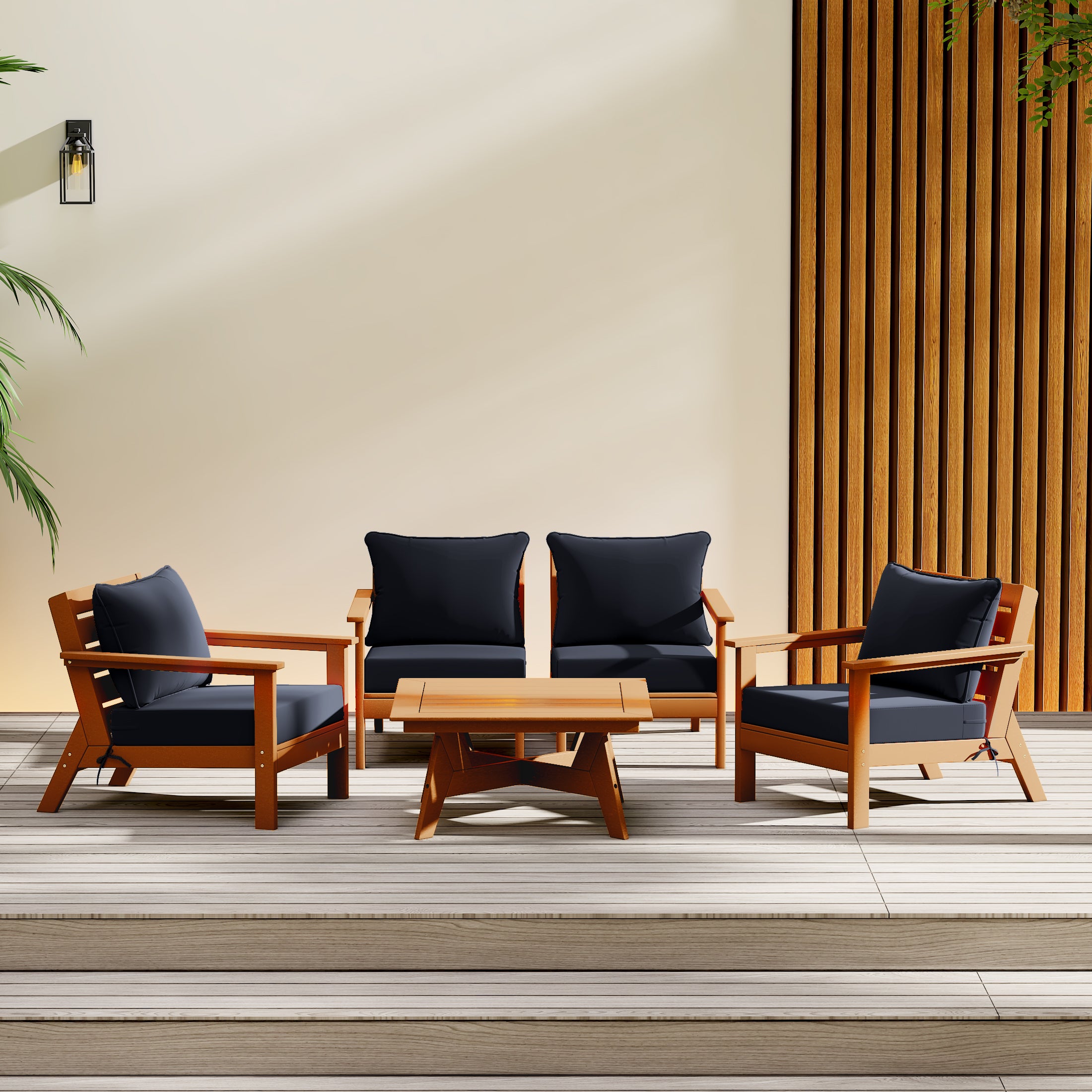 Portsmouth Outdoor 5-Piece Modular Sectional Patio Furniture Sofa Set